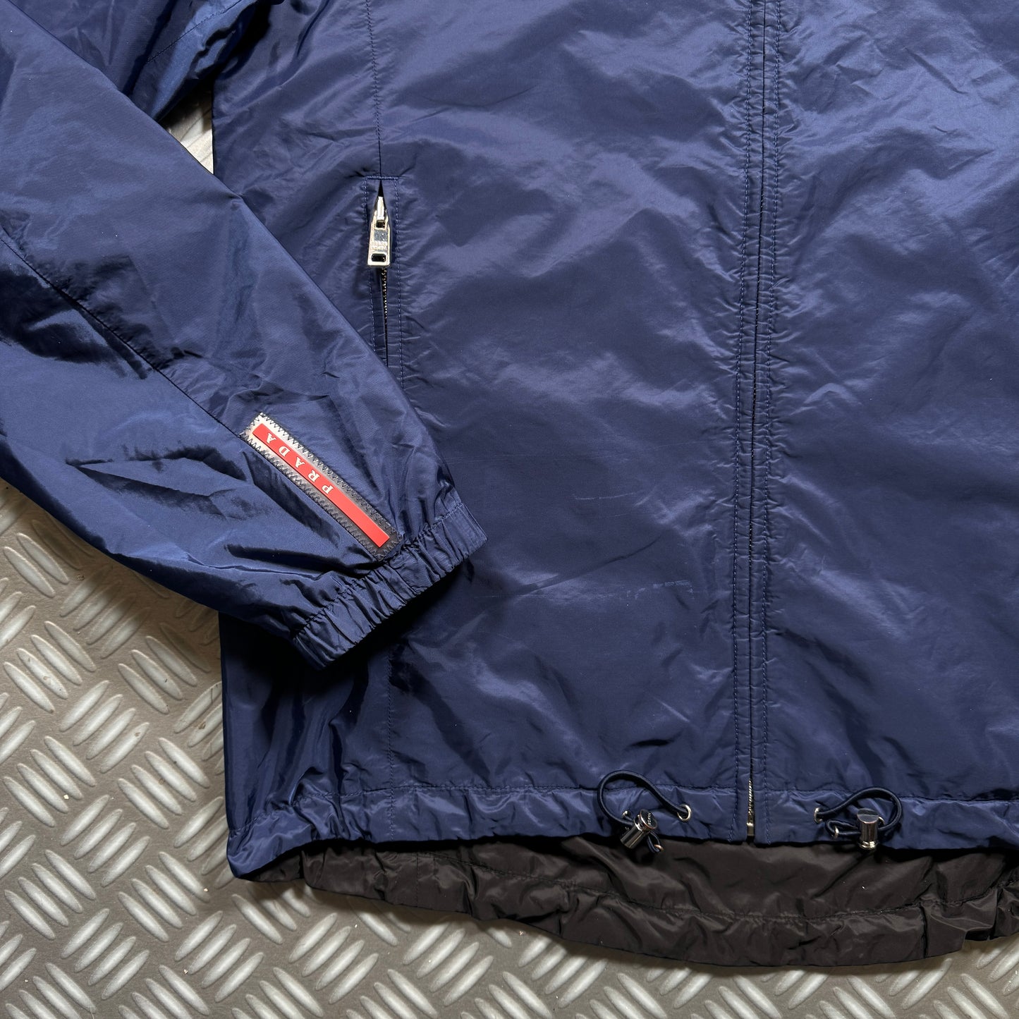 Prada Main Line Reversible Jet Black/Midnight Blue Nylon Jacket - Medium / Large