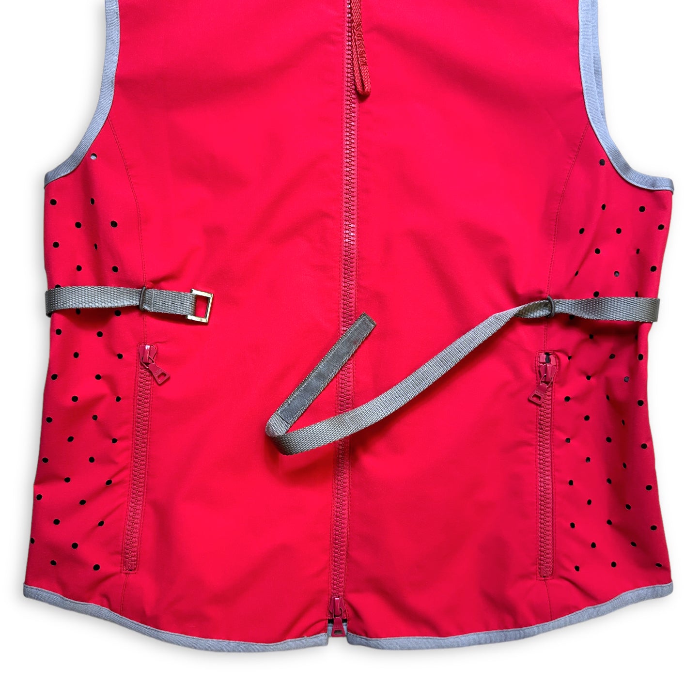 SS00' Prada Bright Fluorescent Pink Hooded Vest & Skirt Set - Womens 6-8