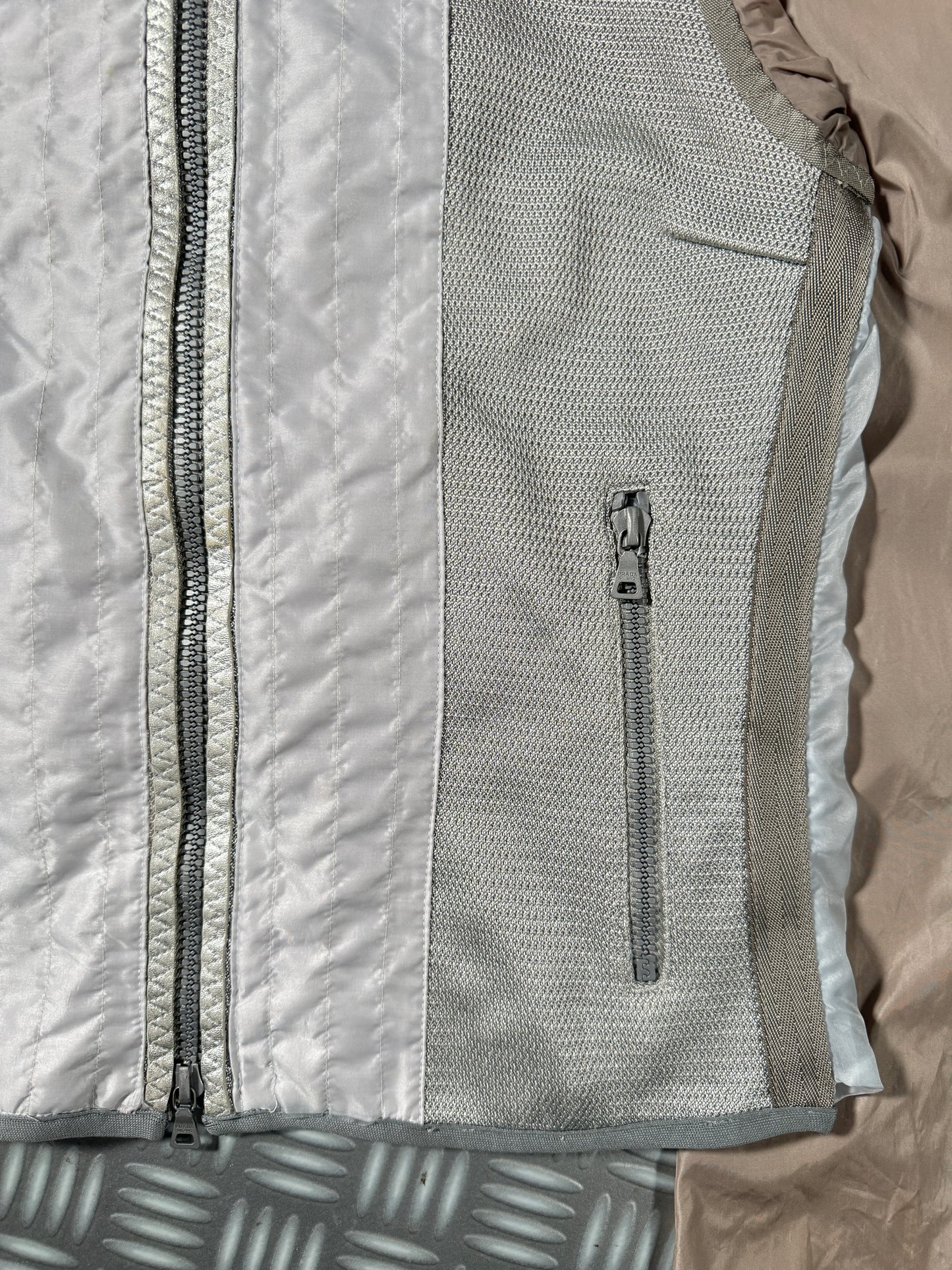 SS00' Prada Sport Reinforced Mesh/Nylon Cropped Biker Jacket - Womens 6-8