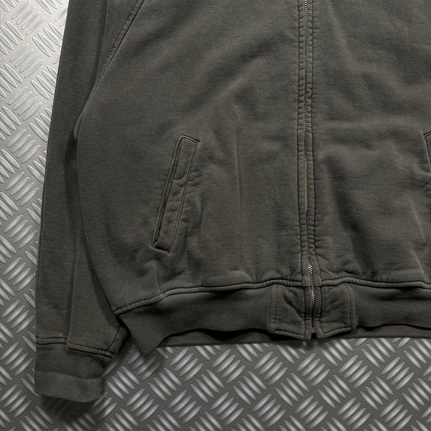 Cav Empt Heavy Cotton Cropped Washed Grey Hoodie - Large