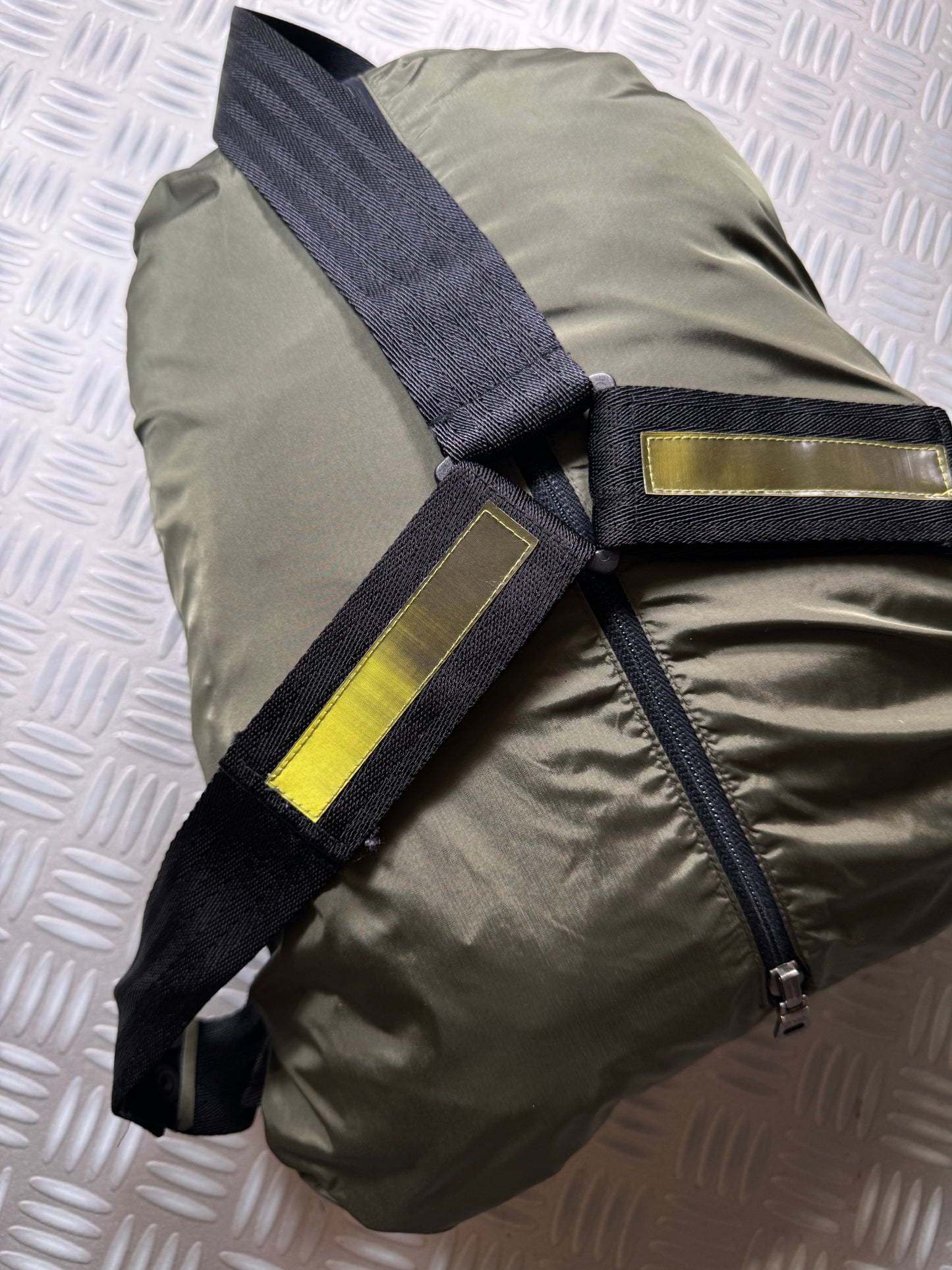 AW99' Prada Sport Khaki 2in1 Technical Padded Jacket/Tri-Harness Bag