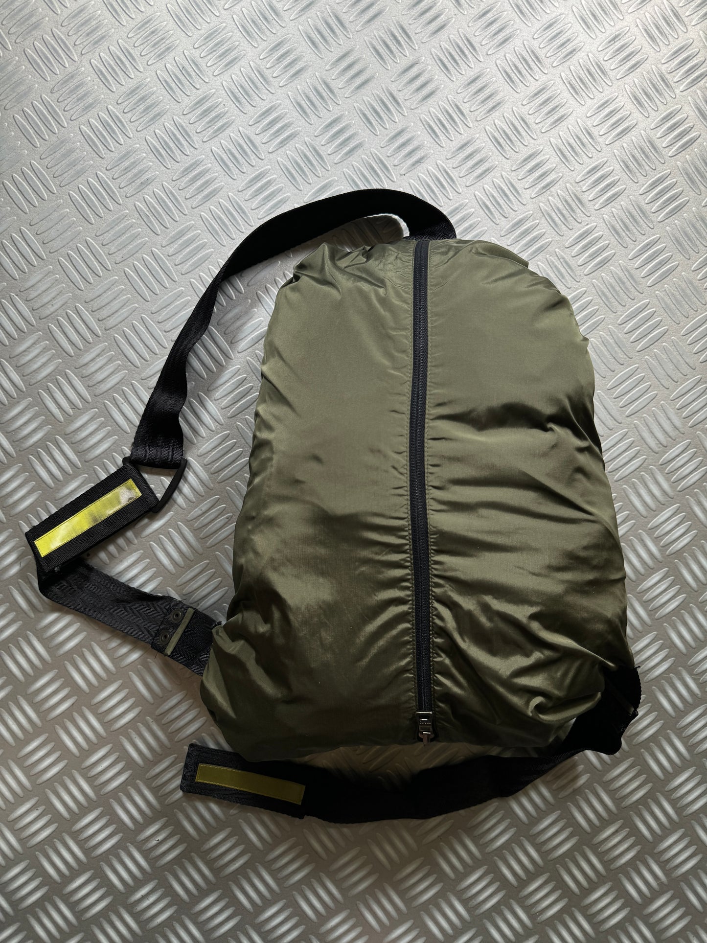 AW99' Prada Sport Khaki 2in1 Technical Padded Jacket/Tri-Harness Bag