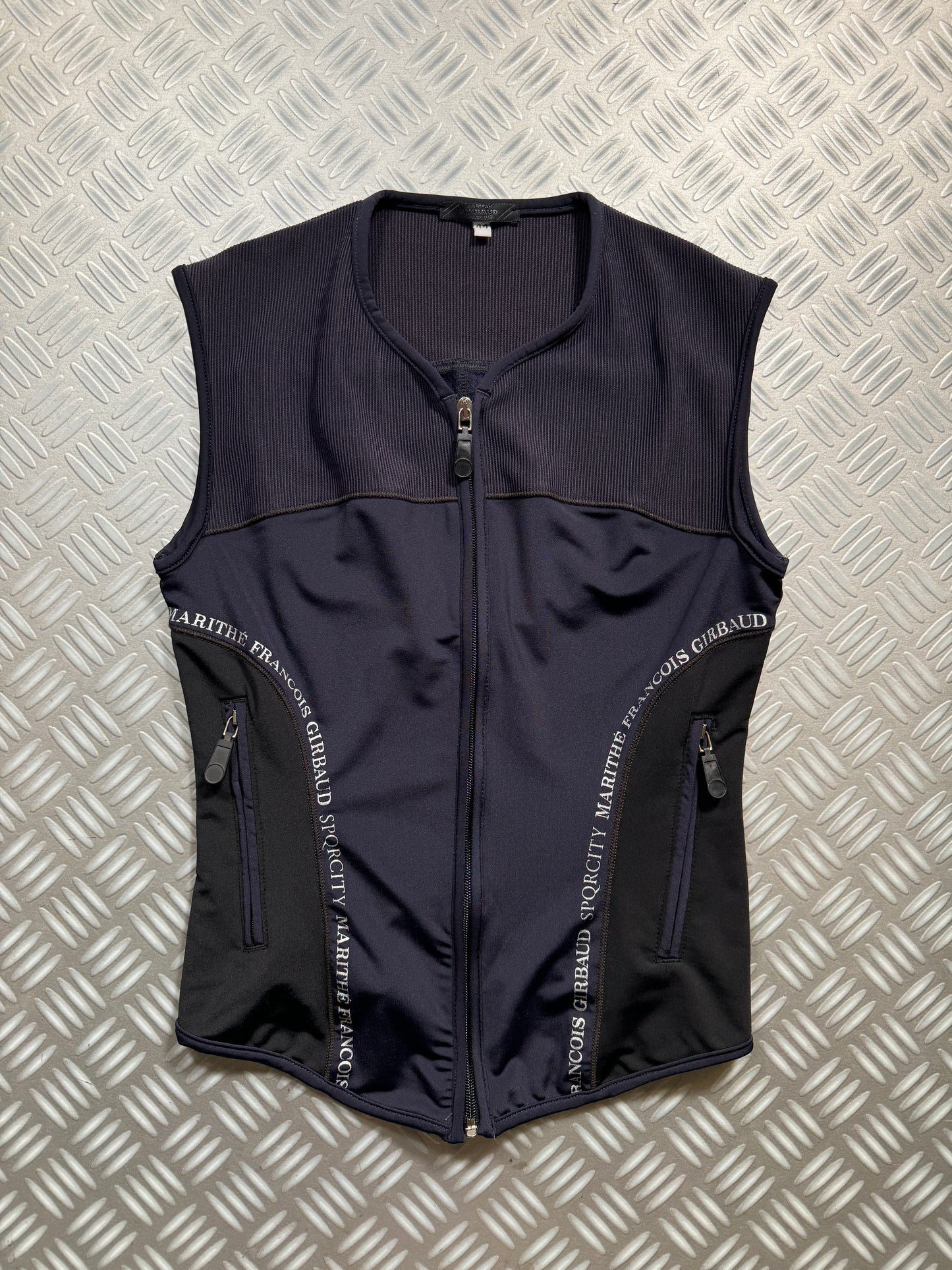 Marithe + Francois Girbaud Ribbed Sleeveless Zip Up Vest - Women's 4-6