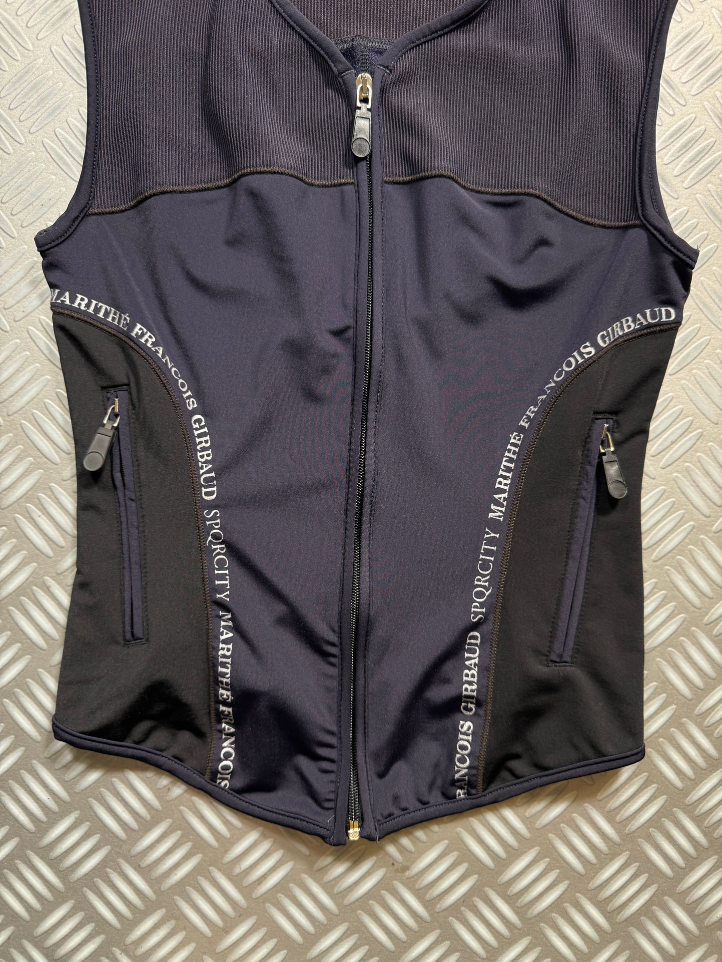 Marithe + Francois Girbaud Ribbed Sleeveless Zip Up Vest - Women's 4-6