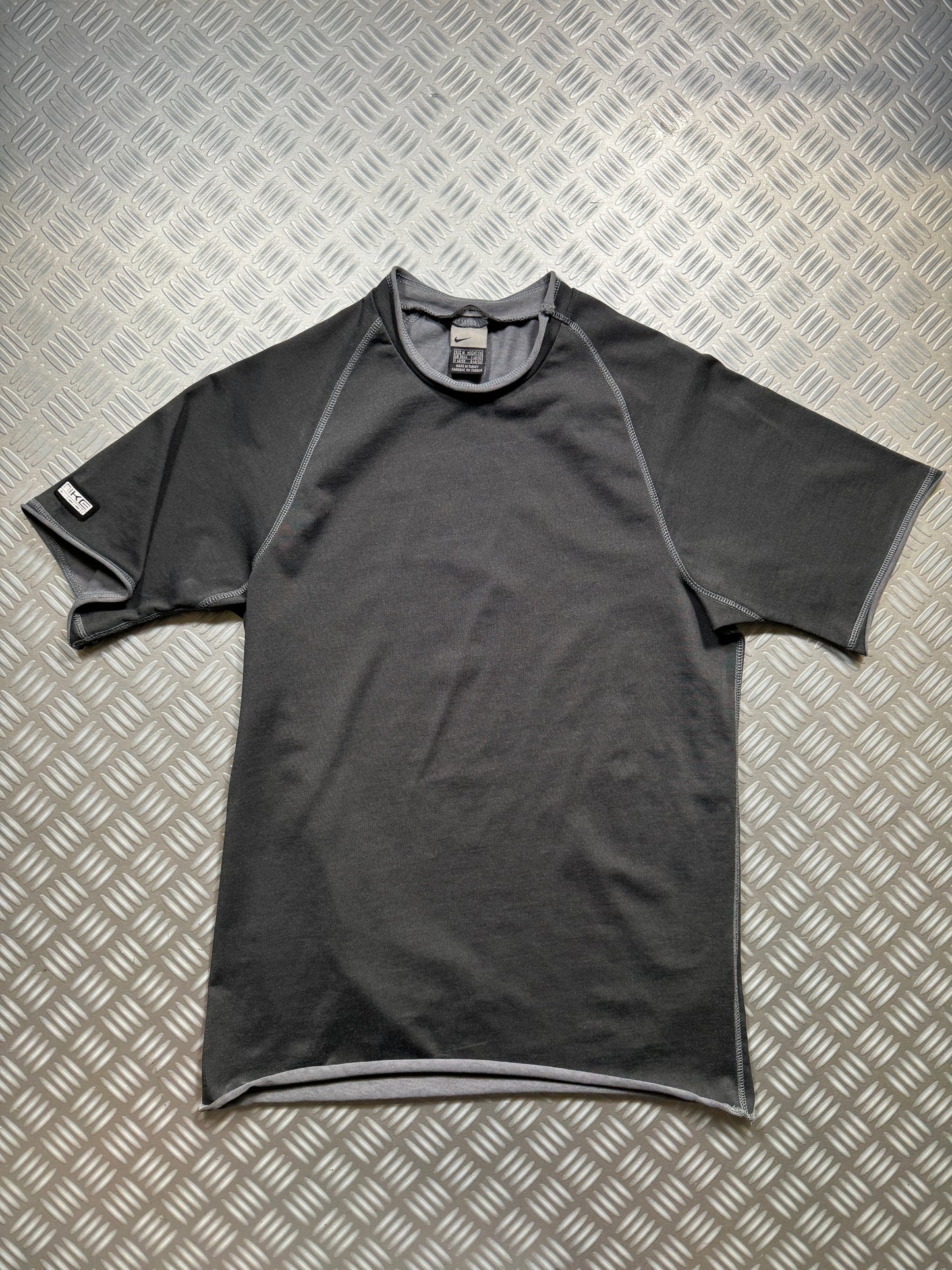 Early 2000's Nike Morse Code Raw Edge Raglan Tee - Small