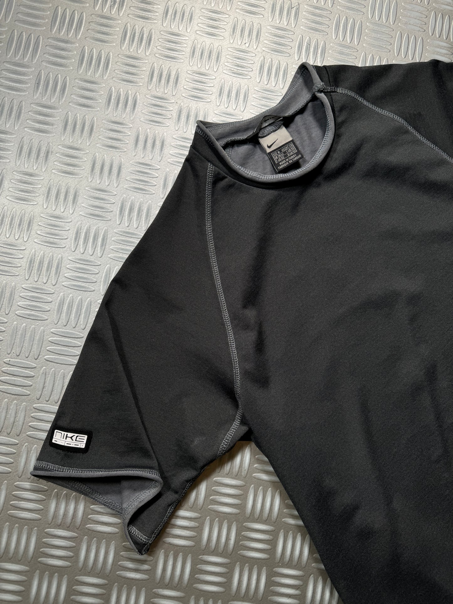 Early 2000's Nike Morse Code Raw Edge Raglan Tee - Small