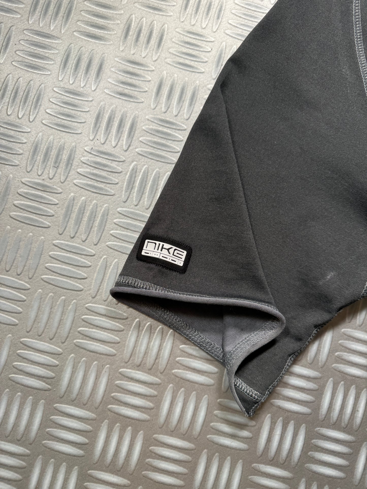 Early 2000's Nike Morse Code Raw Edge Raglan Tee - Small