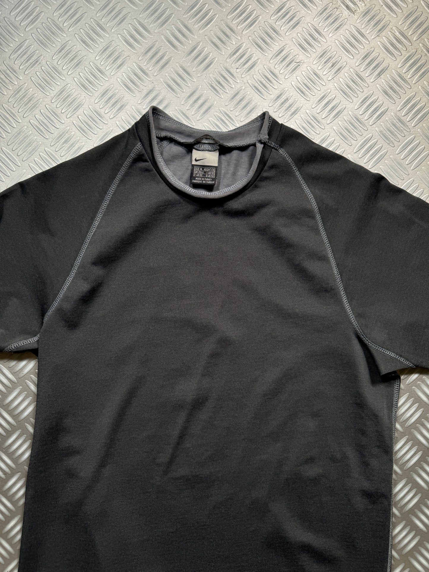 Early 2000's Nike Morse Code Raw Edge Raglan Tee - Small