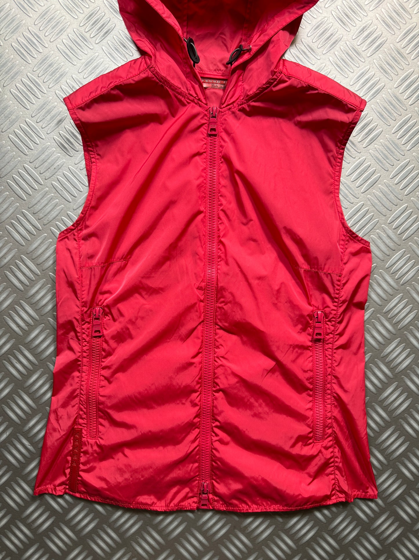 SS00' Prada Sport Shocking Pink Hooded Vest