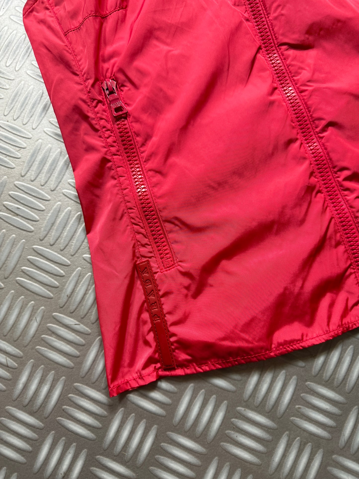 SS00' Prada Sport Shocking Pink Hooded Vest