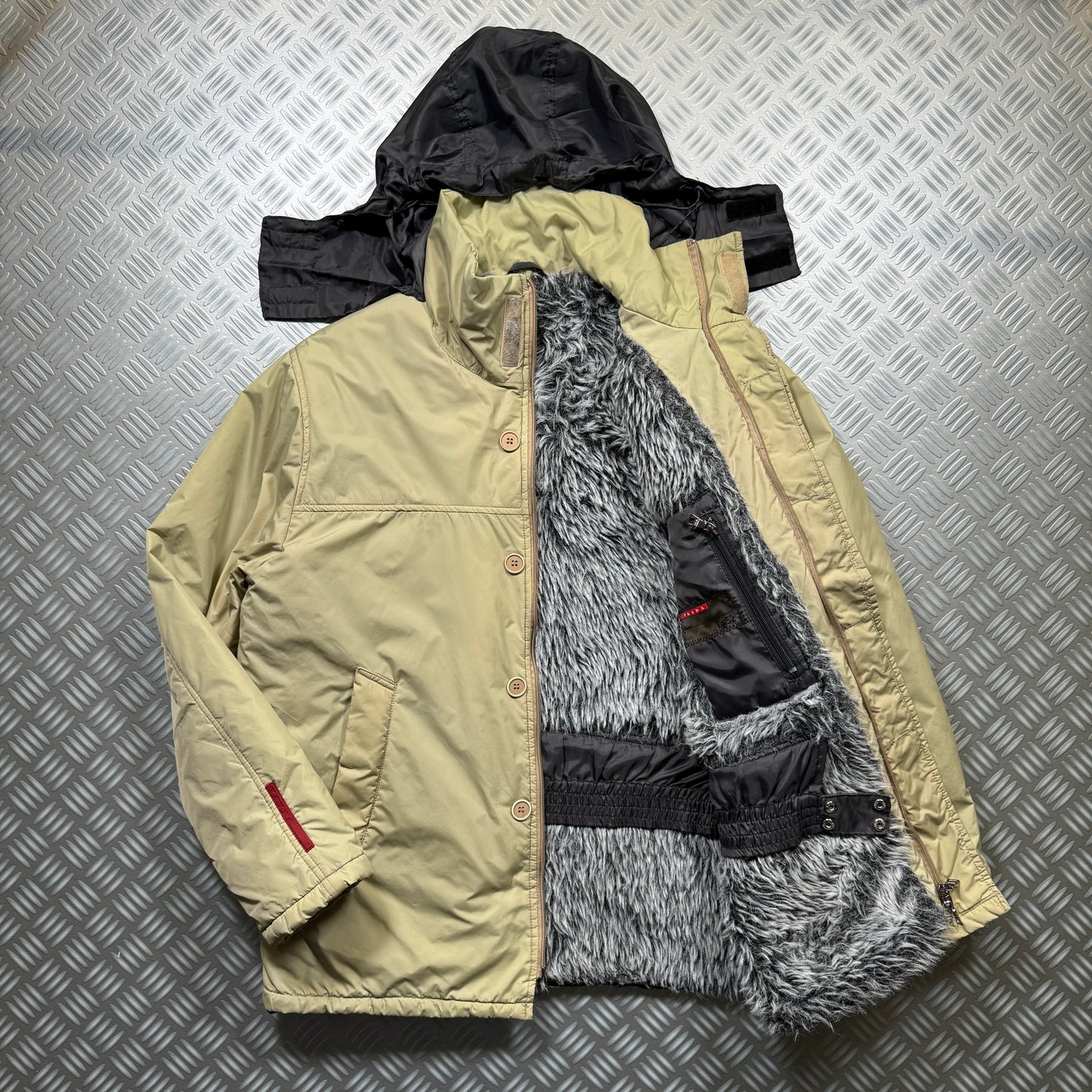 Early 2000's Prada Sport Padded Fur-Lined Jacket - Medium / Large