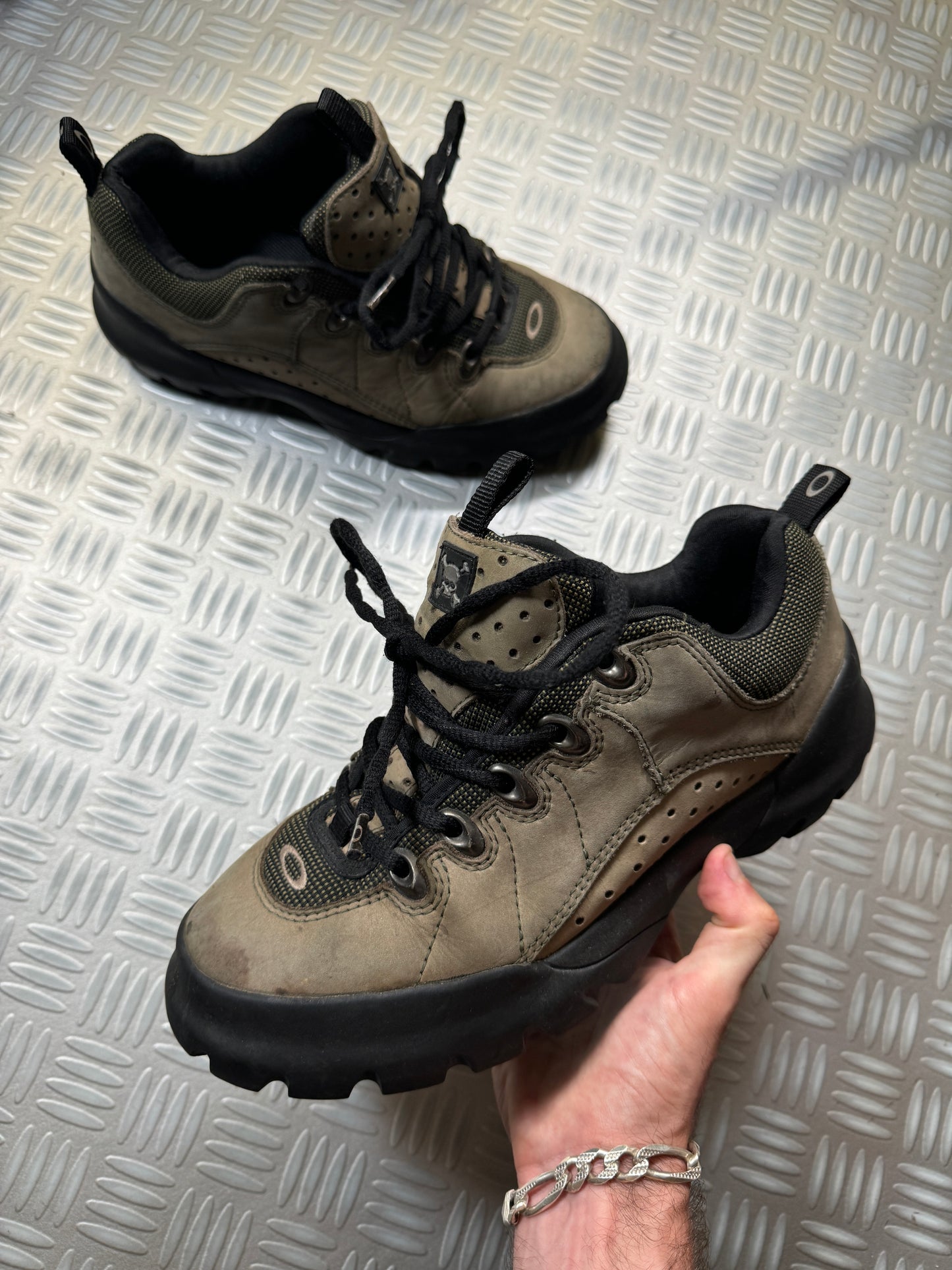 Early 2000's Oakley Nail Skull & Crossbones Hiking Trail Boots UK7 / US8