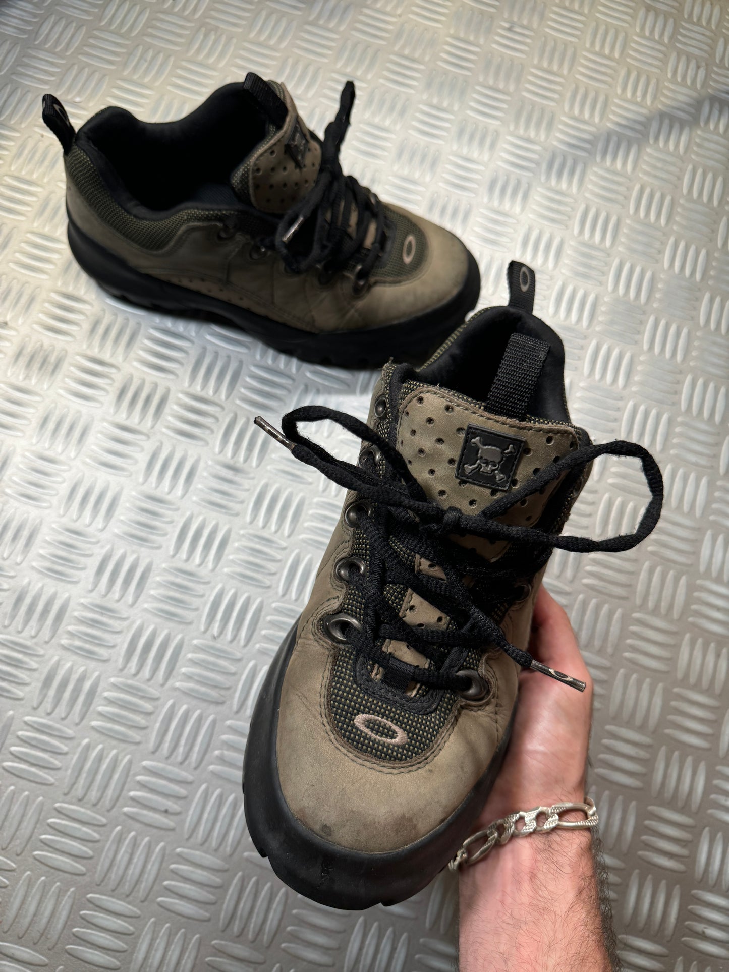 Early 2000's Oakley Nail Skull & Crossbones Hiking Trail Boots UK7 / US8