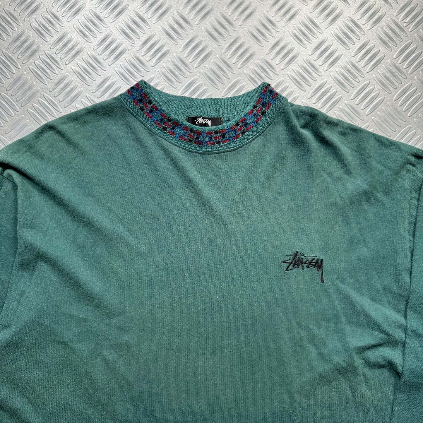 1980's Stüssy Tribal Green Graphic Longsleeve