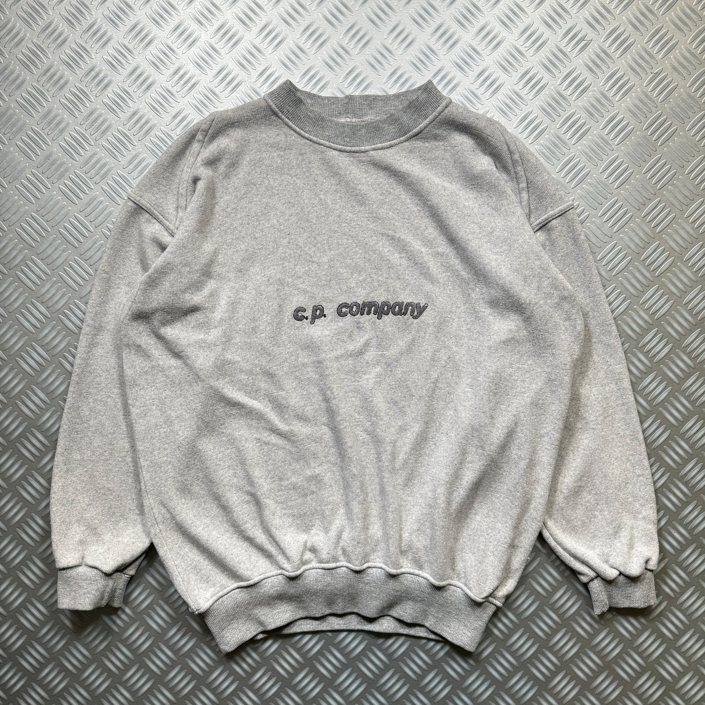 Early 90's CP Company Light Grey Spellout Sweater