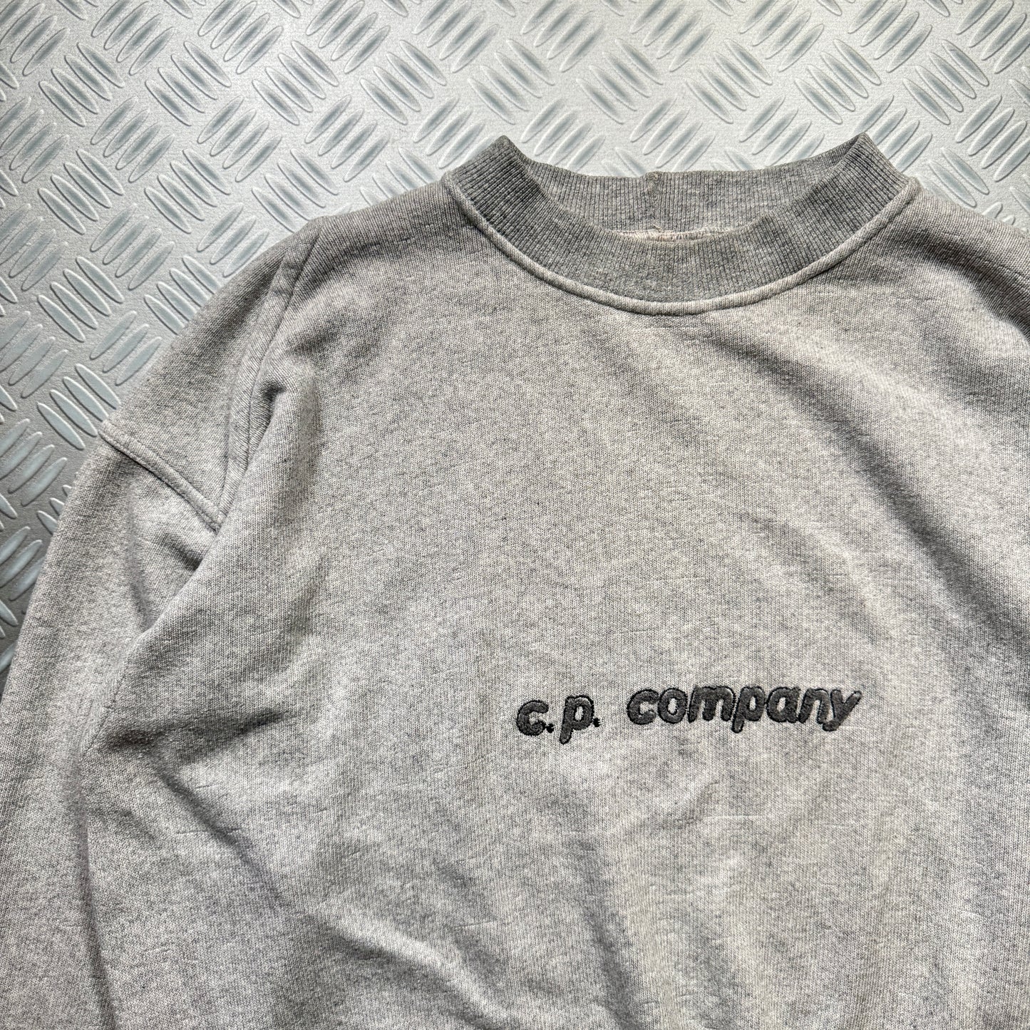 Early 90's CP Company Light Grey Spellout Sweater