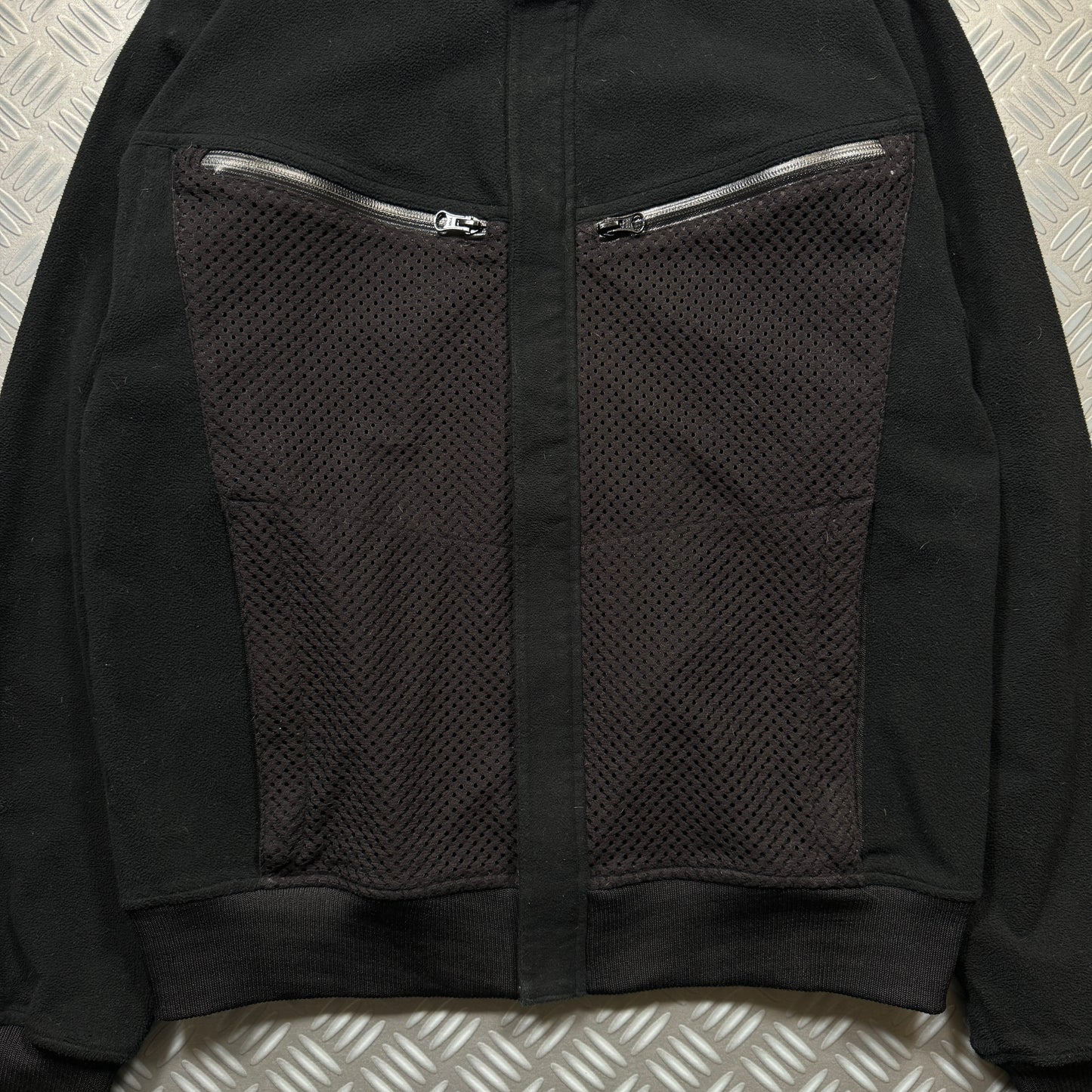 2008 Comme Des Garcons Jet Black Dual Mesh Pocket Technical Jacket - Medium
