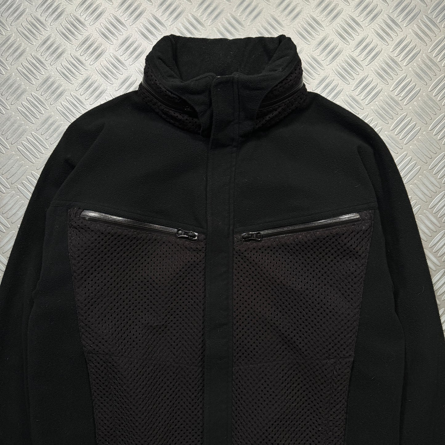 2008 Comme Des Garcons Jet Black Dual Mesh Pocket Technical Jacket - Medium