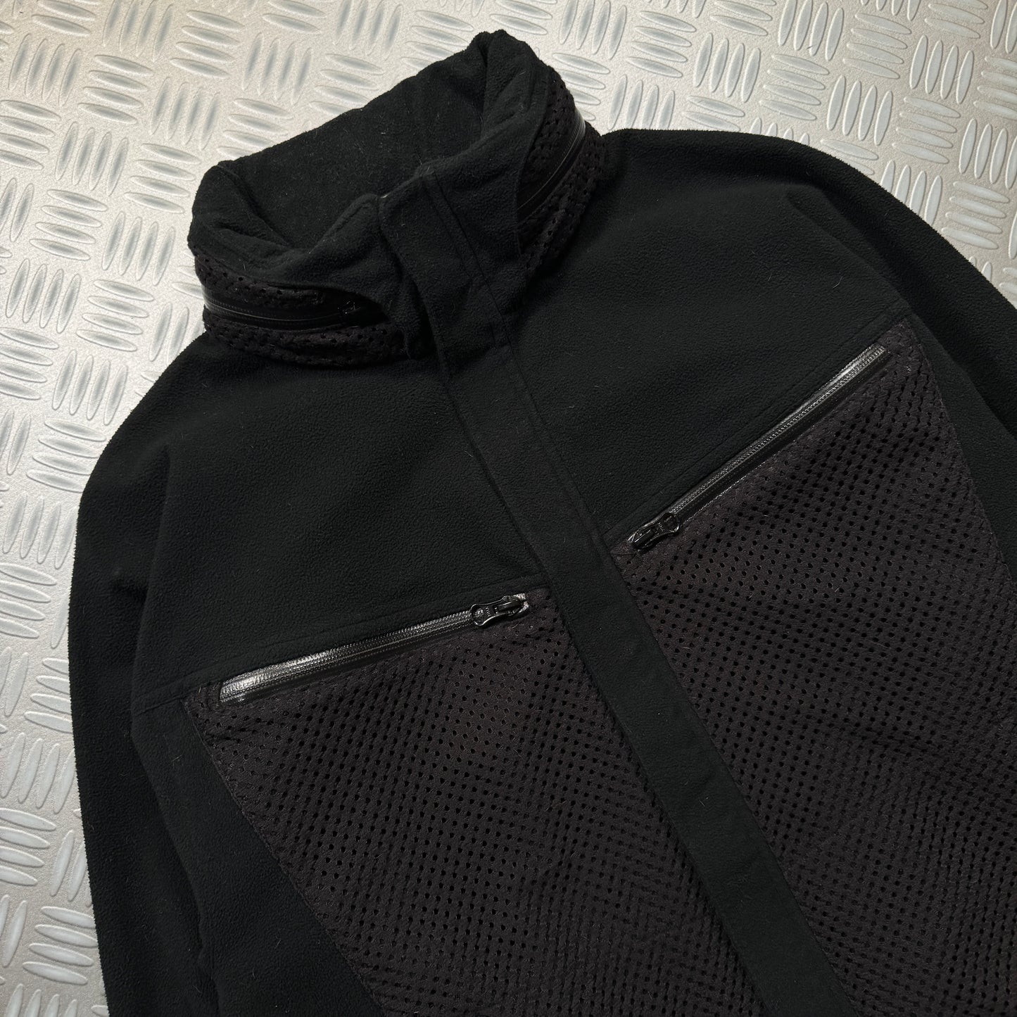 2008 Comme Des Garcons Jet Black Dual Mesh Pocket Technical Jacket - Medium