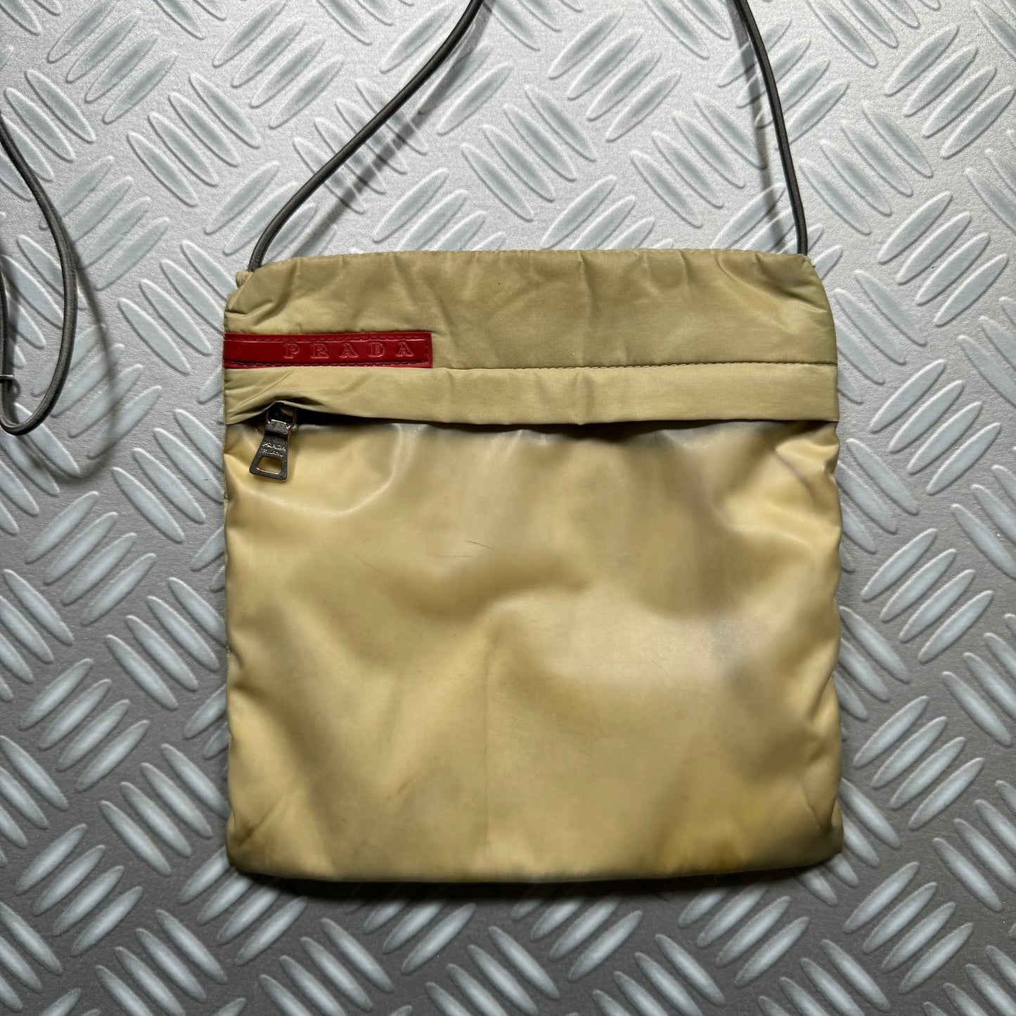 SS99' Prada Sport Beige Transparent Front Pocket Side Bag