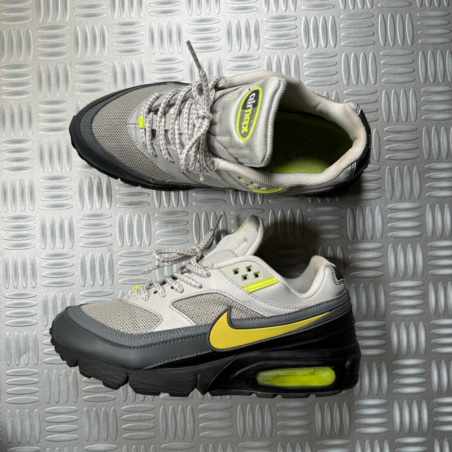 Nike TN Air Max 90 Hybrid Trainers Volt Green/Grey