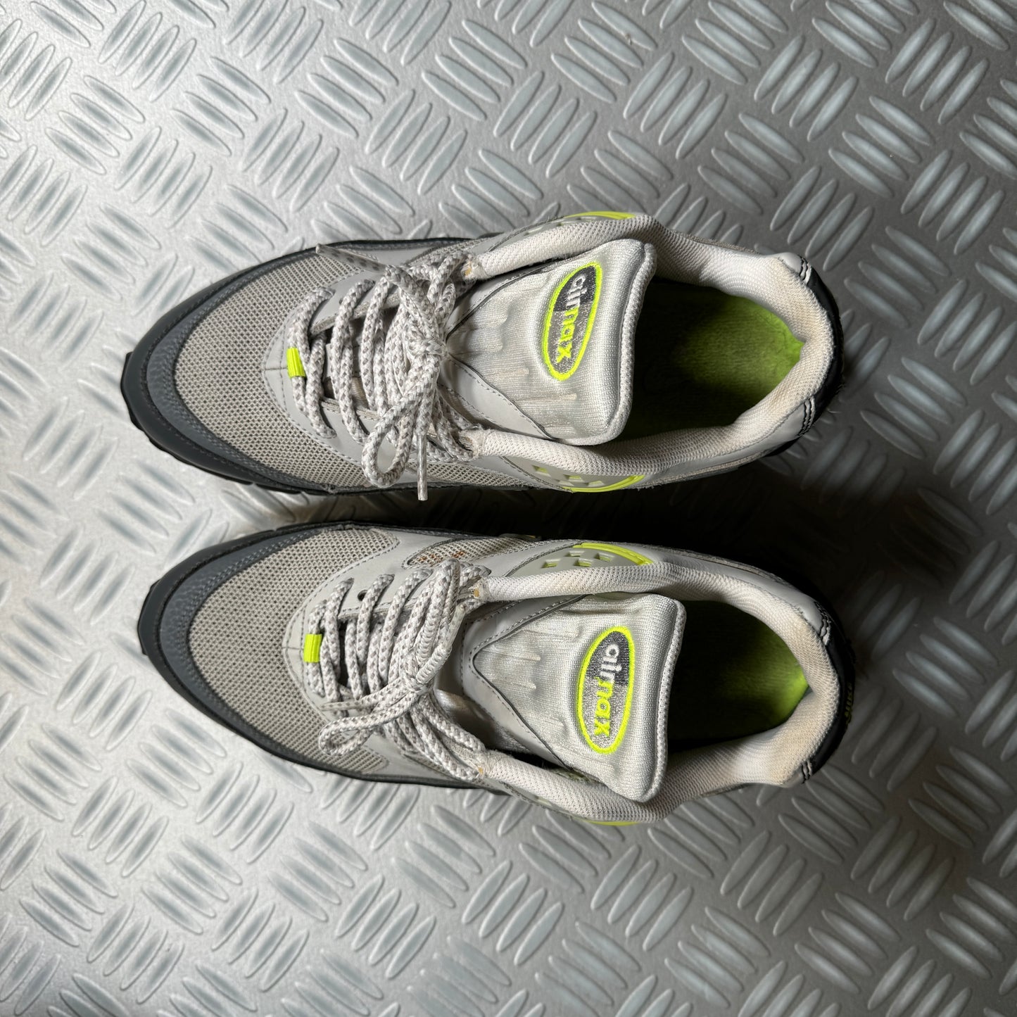 Nike TN Air Max 90 Hybrid Trainers Volt Green/Grey