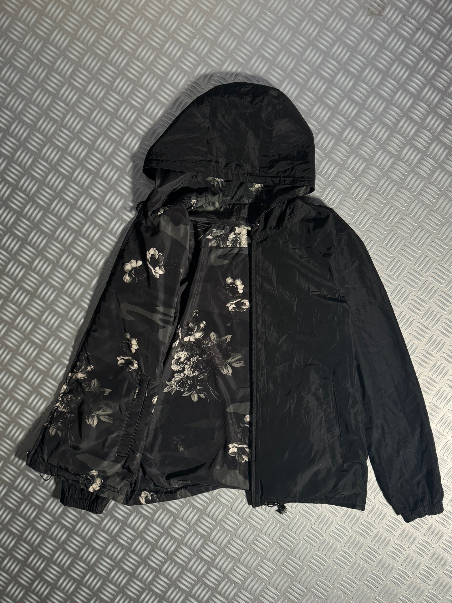 Prada Mainline Reversible Camo/Flowers Print Nylon Jacket