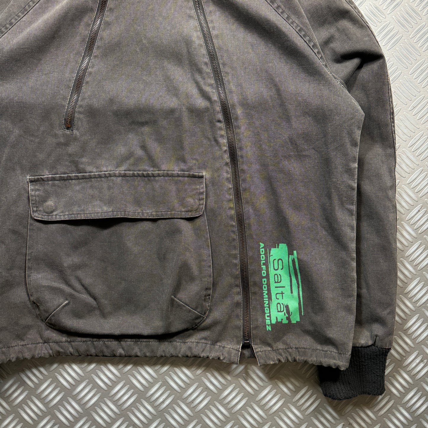 Adolfo Dominguez Dual Front Zip Heavy-Duty Cotton Jacket - Large / Extra Large