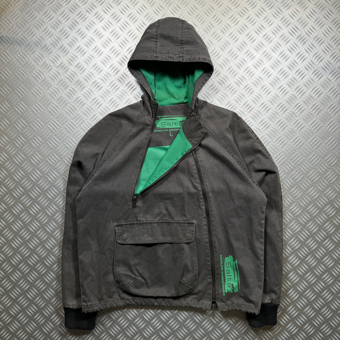 Adolfo Dominguez Dual Front Zip Heavy-Duty Cotton Jacket - Large / Extra Large