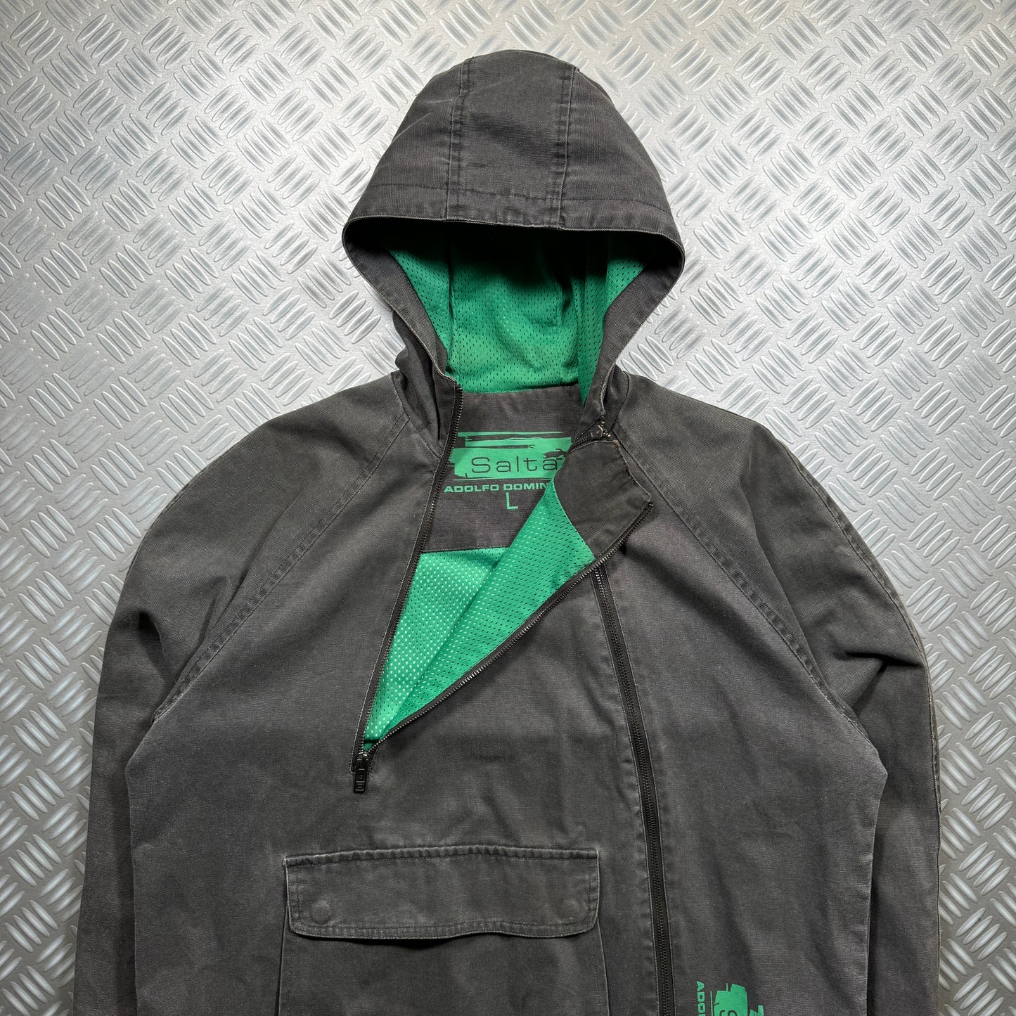 Adolfo Dominguez Dual Front Zip Heavy-Duty Cotton Jacket - Large / Extra Large