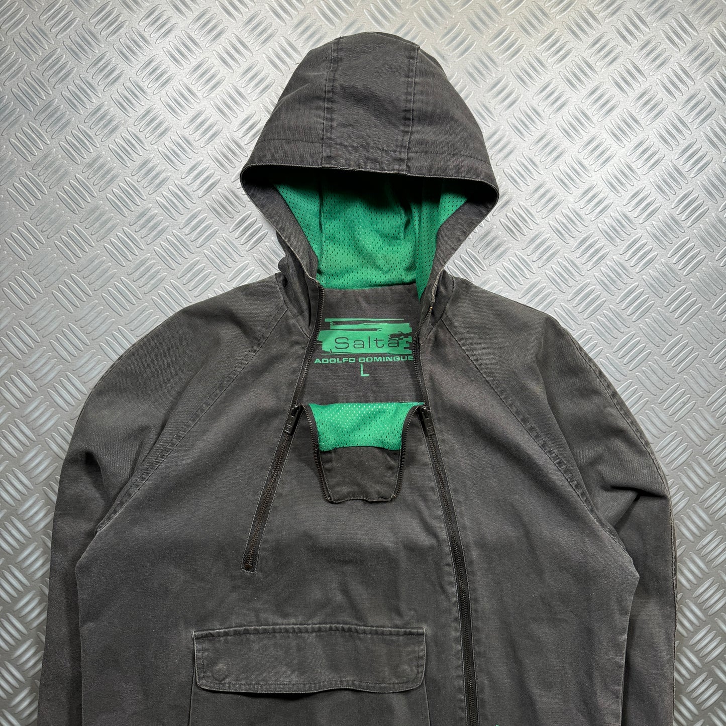 Adolfo Dominguez Dual Front Zip Heavy-Duty Cotton Jacket - Large / Extra Large