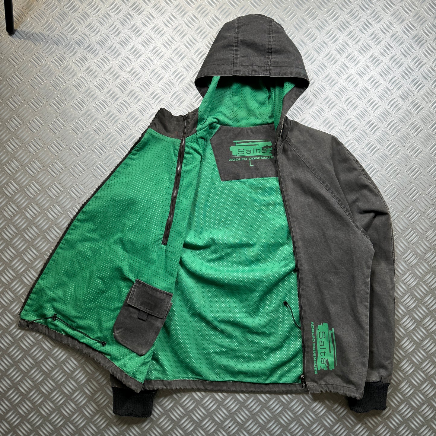 Adolfo Dominguez Dual Front Zip Heavy-Duty Cotton Jacket - Large / Extra Large