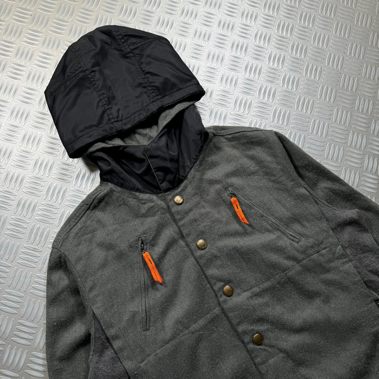 Marithé + François Girbaud Dual Front Zip Cropped Hooded Workwear Jacket - Medium