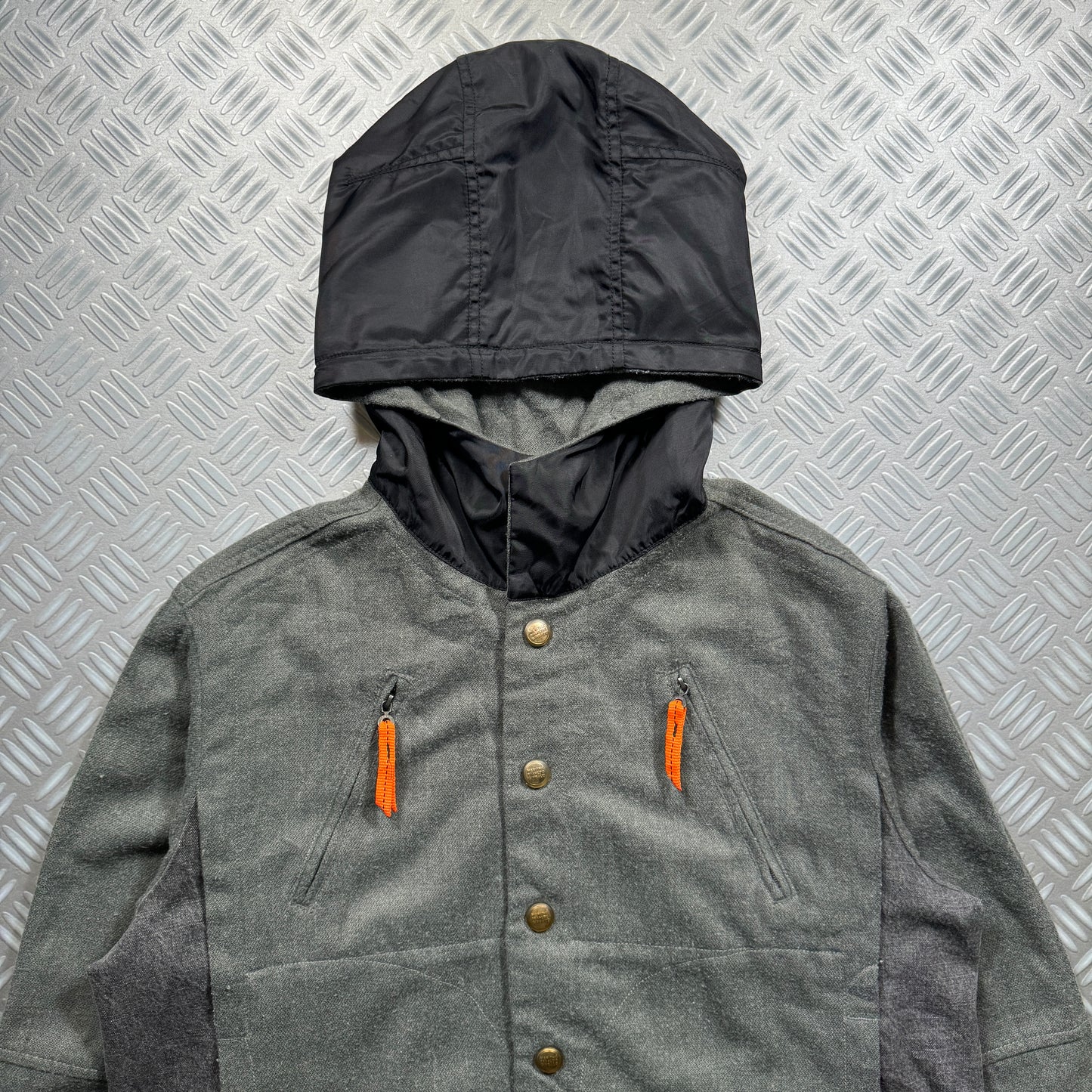 Marithé + François Girbaud Dual Front Zip Cropped Hooded Workwear Jacket - Medium