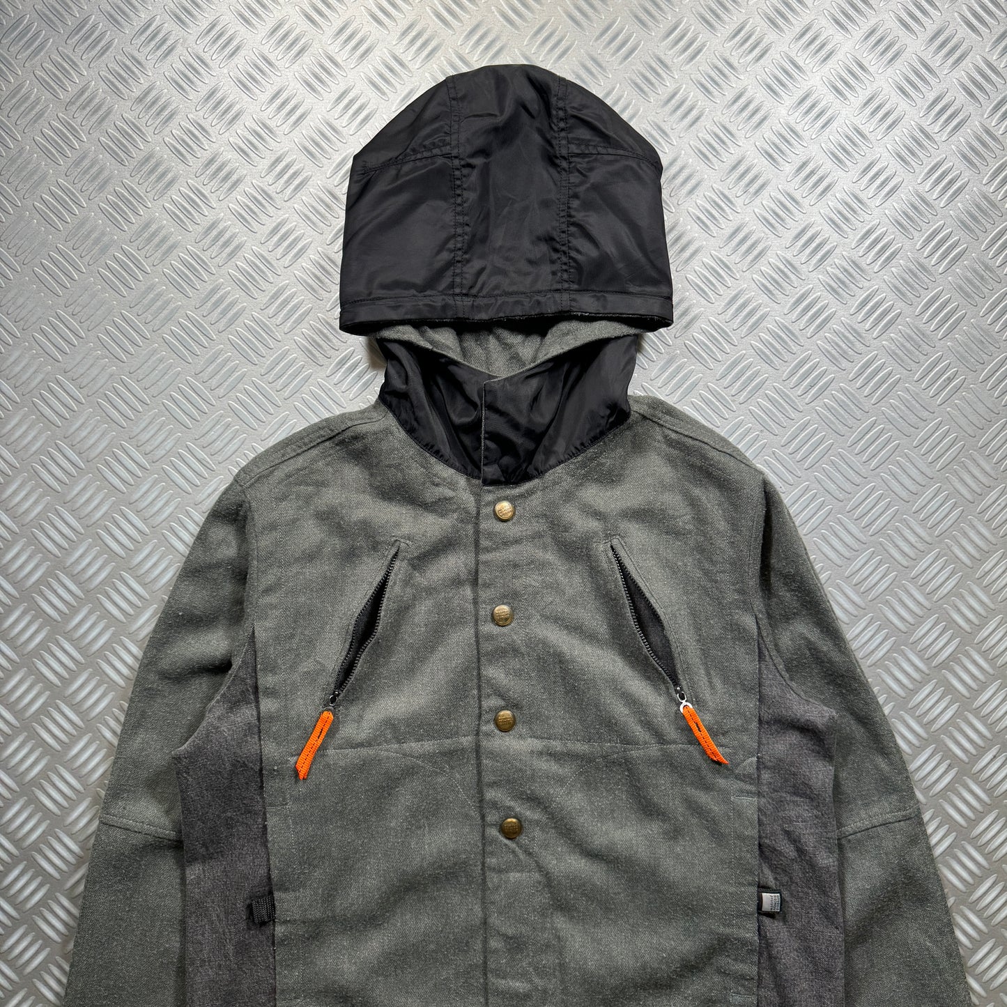 Marithé + François Girbaud Dual Front Zip Cropped Hooded Workwear Jacket - Medium