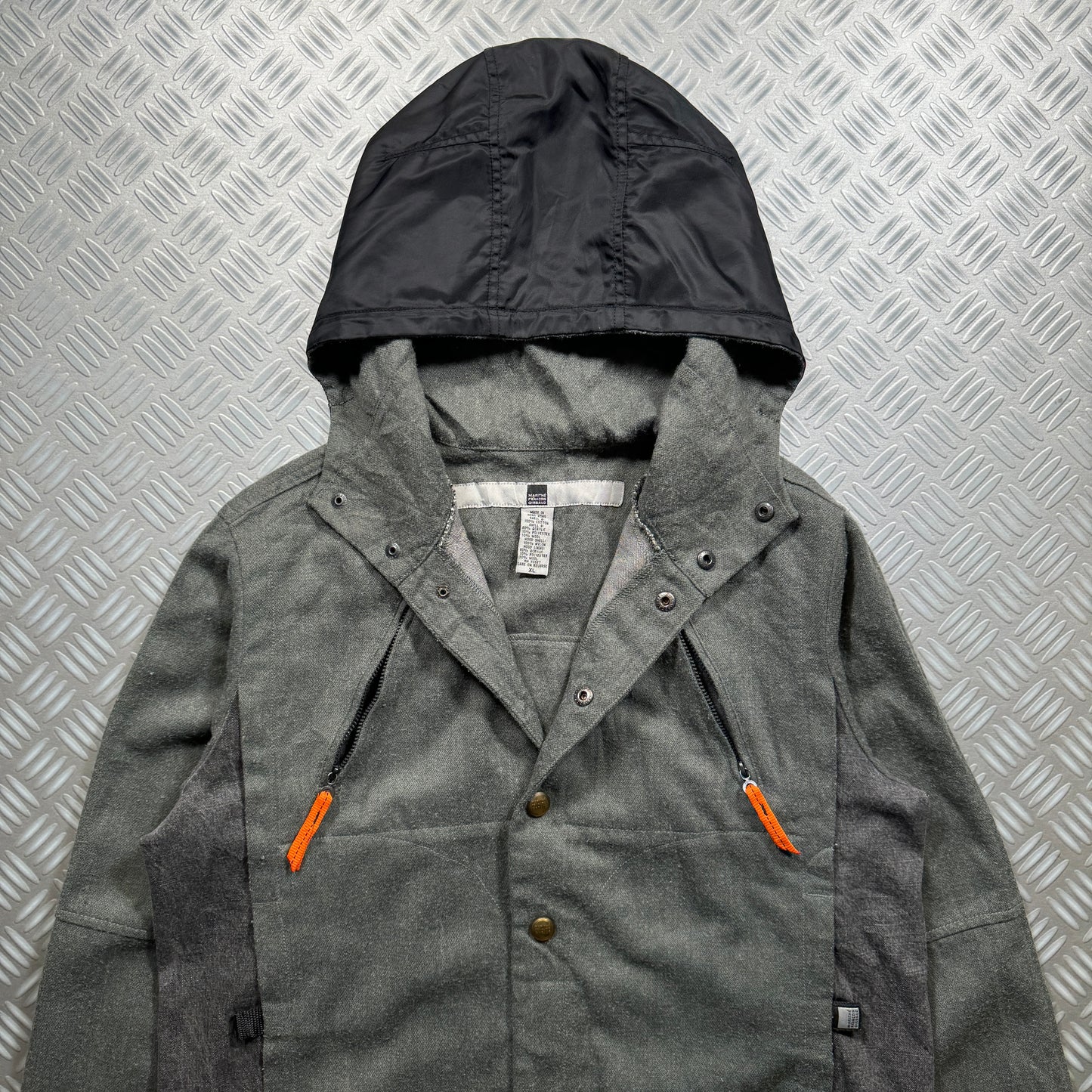 Marithé + François Girbaud Dual Front Zip Cropped Hooded Workwear Jacket - Medium