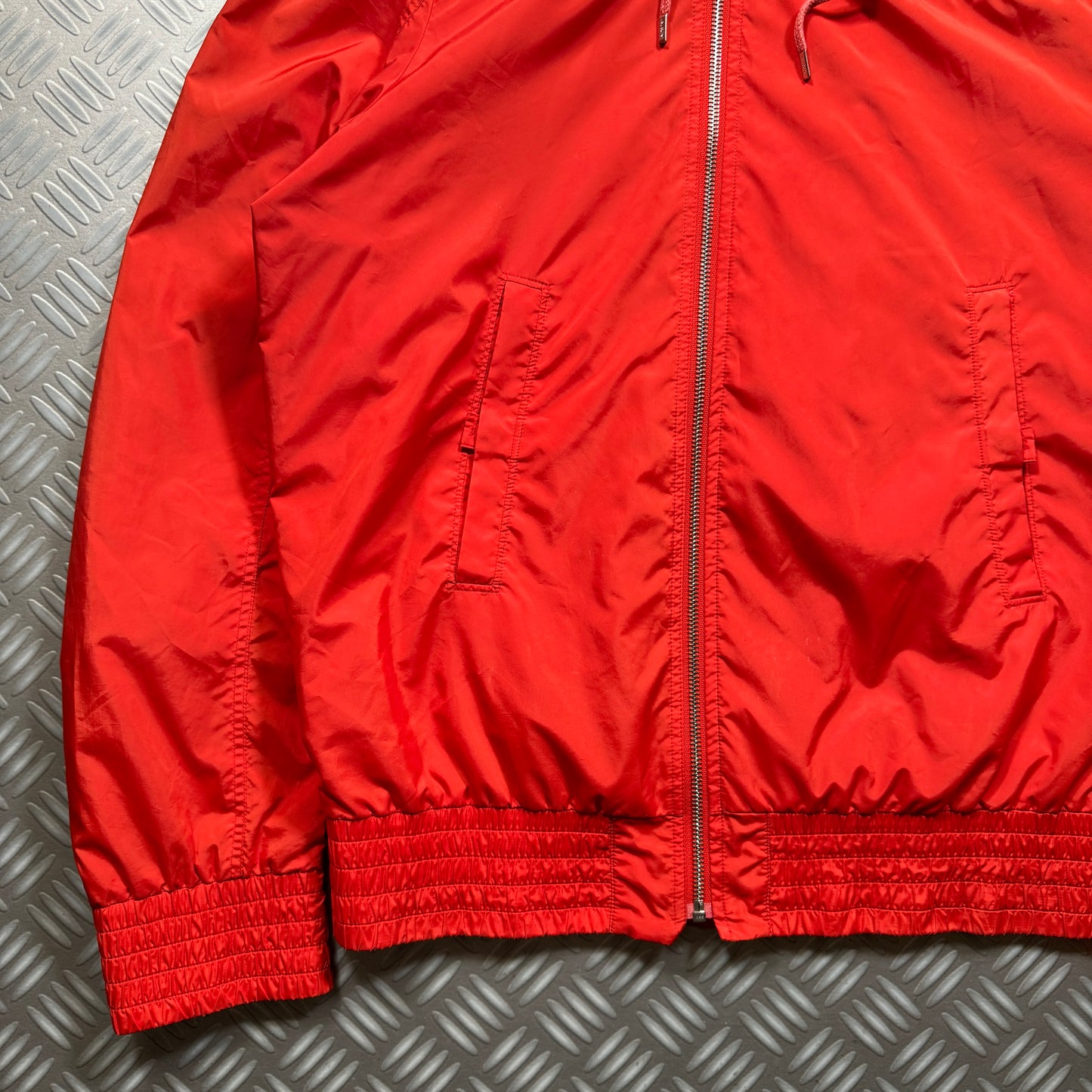 Neil Barrett Dual Front Zip Closure Nylon Orange Jacket