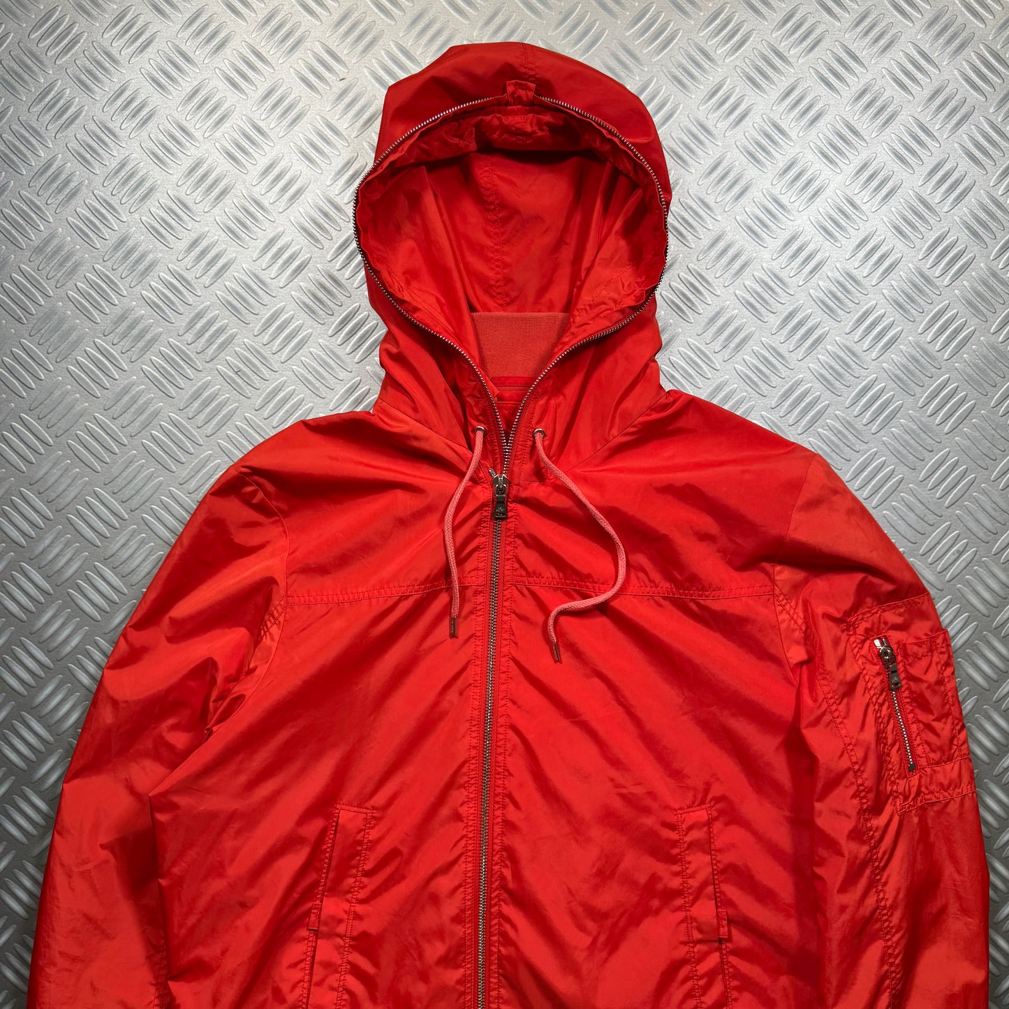 Neil Barrett Dual Front Zip Closure Nylon Orange Jacket