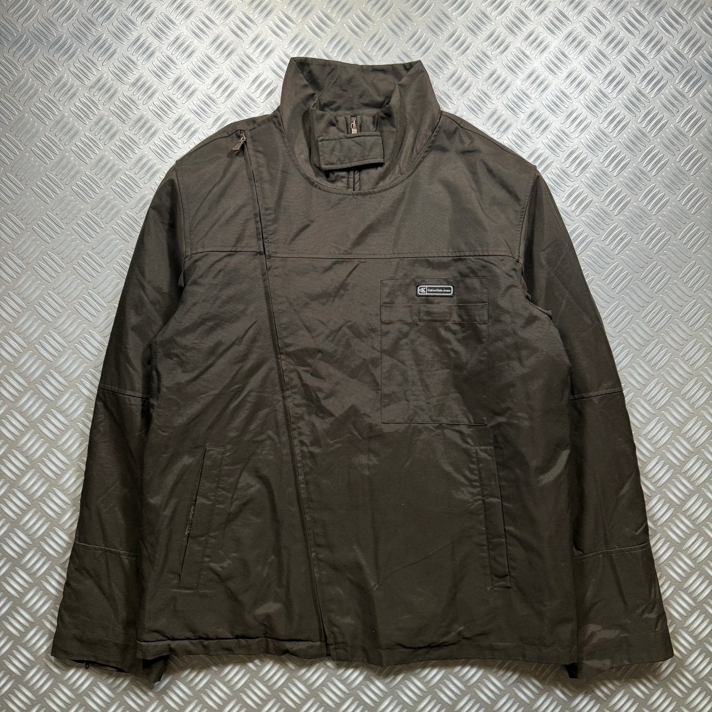 Calvin Klein Dual Front Closure Assymetric Zip Jacket - Extra Large