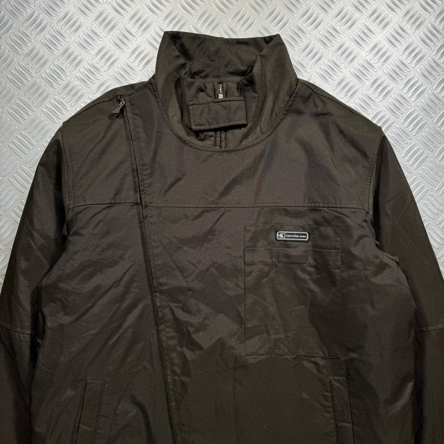 Calvin Klein Dual Front Closure Assymetric Zip Jacket - Extra Large