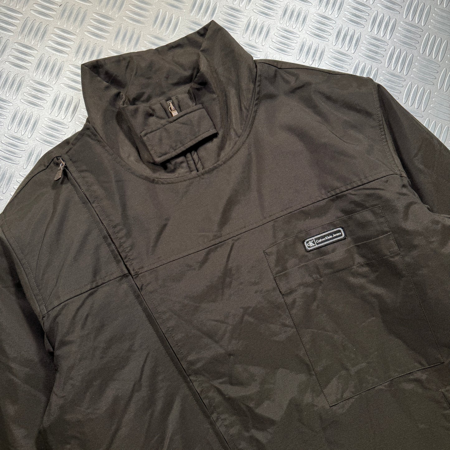 Calvin Klein Dual Front Closure Assymetric Zip Jacket - Extra Large