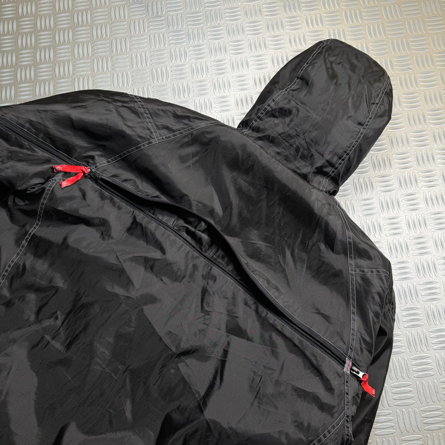 Adolfo Dominguez Nylon Multi-Zip Ventilated Black Jacket