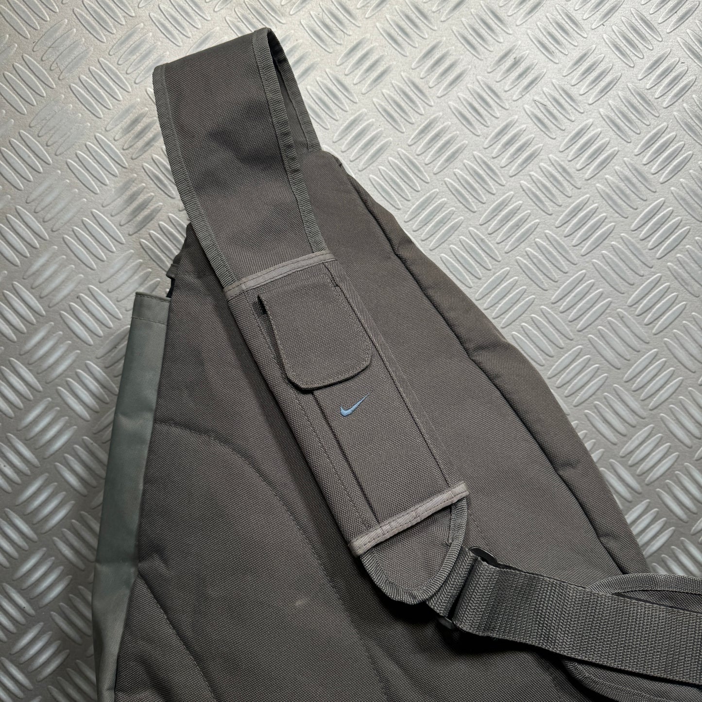Nike Grey Velcro Front Flap Cross Body Bag