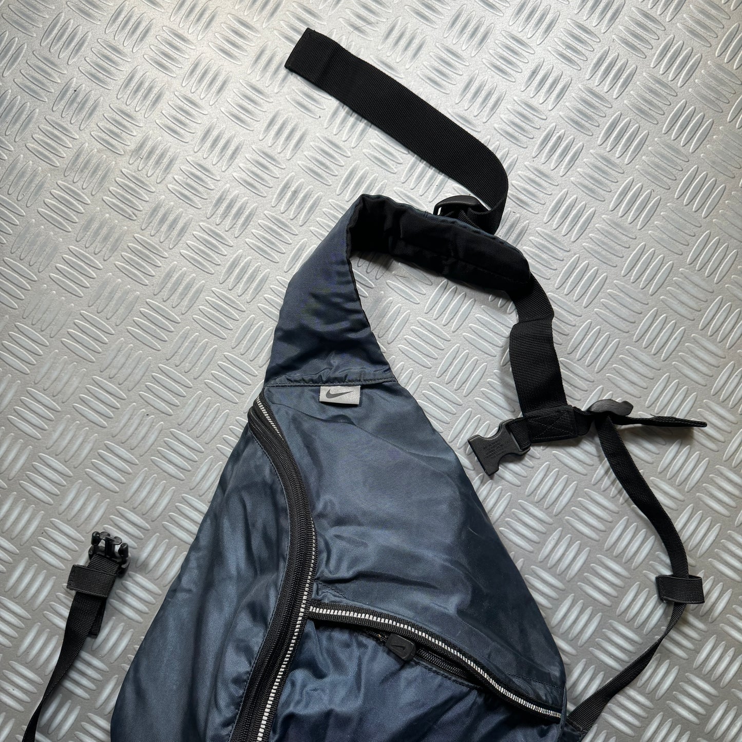 Early 2000's Nike Midnight Navy Tri-Harness Sling Bag