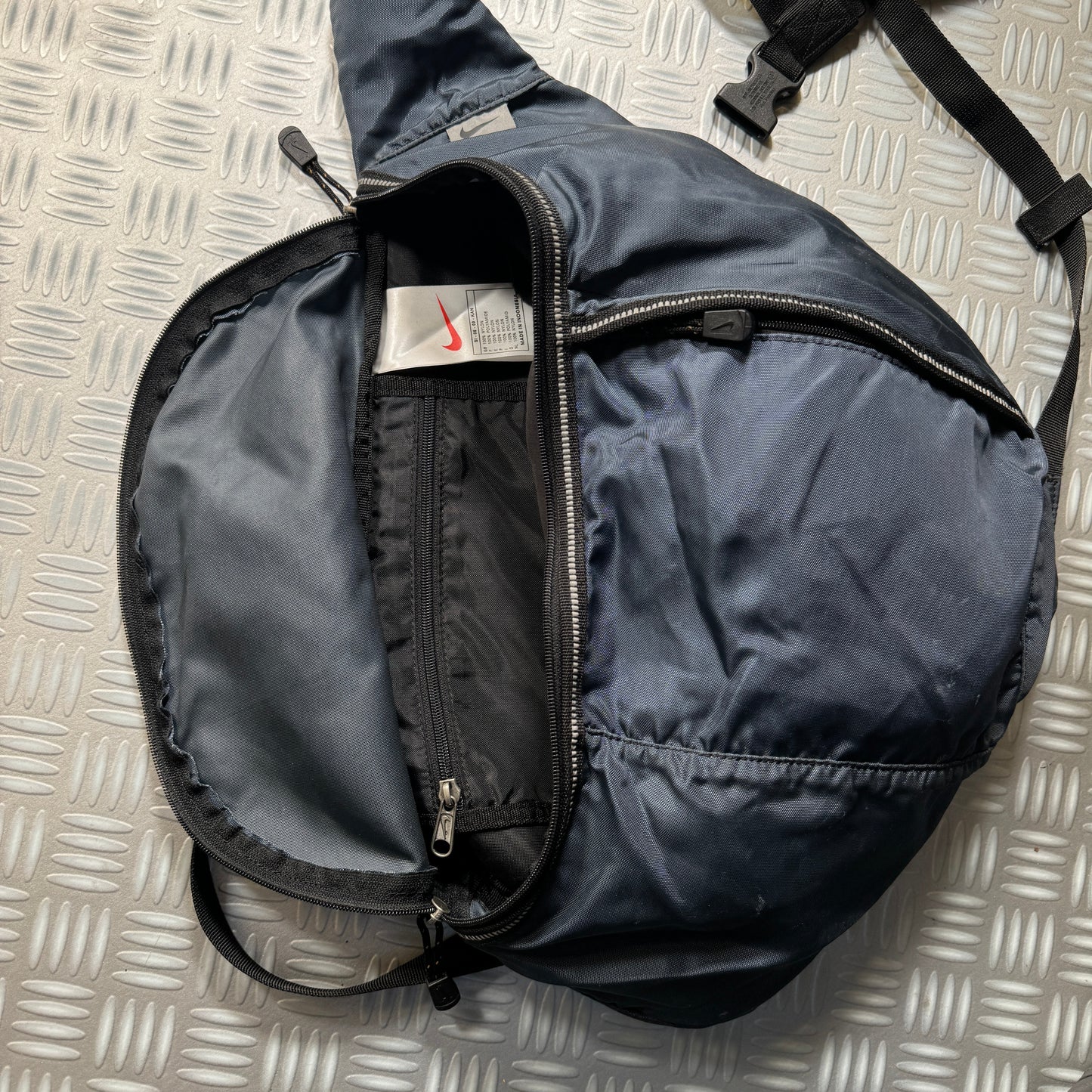 Early 2000's Nike Midnight Navy Tri-Harness Sling Bag