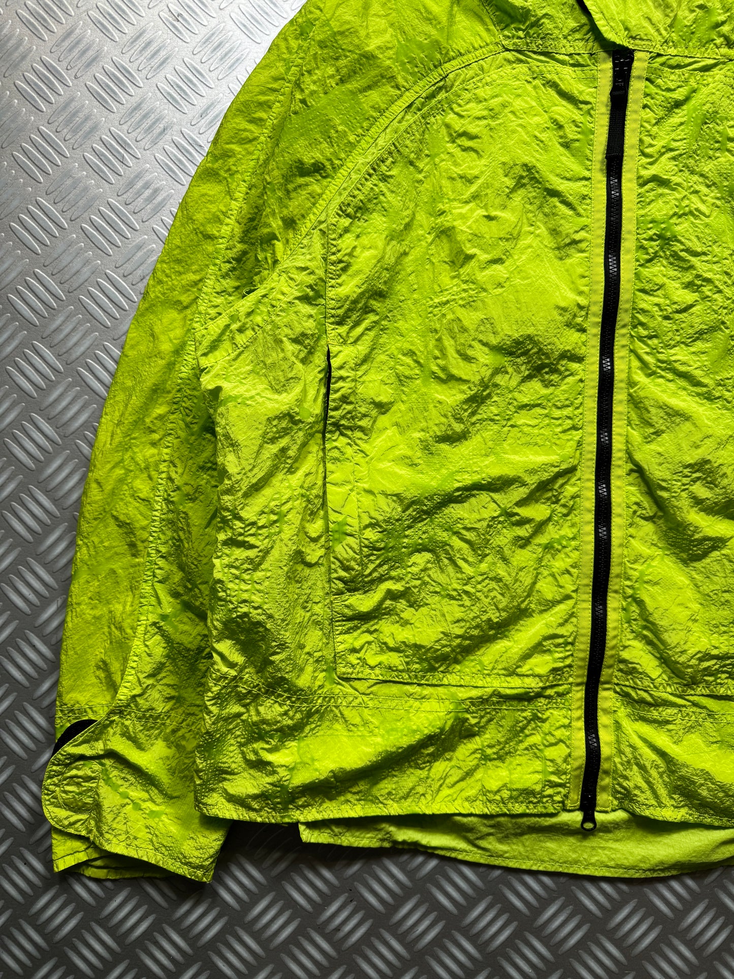 SS22' Stone Island Shadow Project Green Waffle Print Econyl Nylon Metal Jacket - Medium / Large