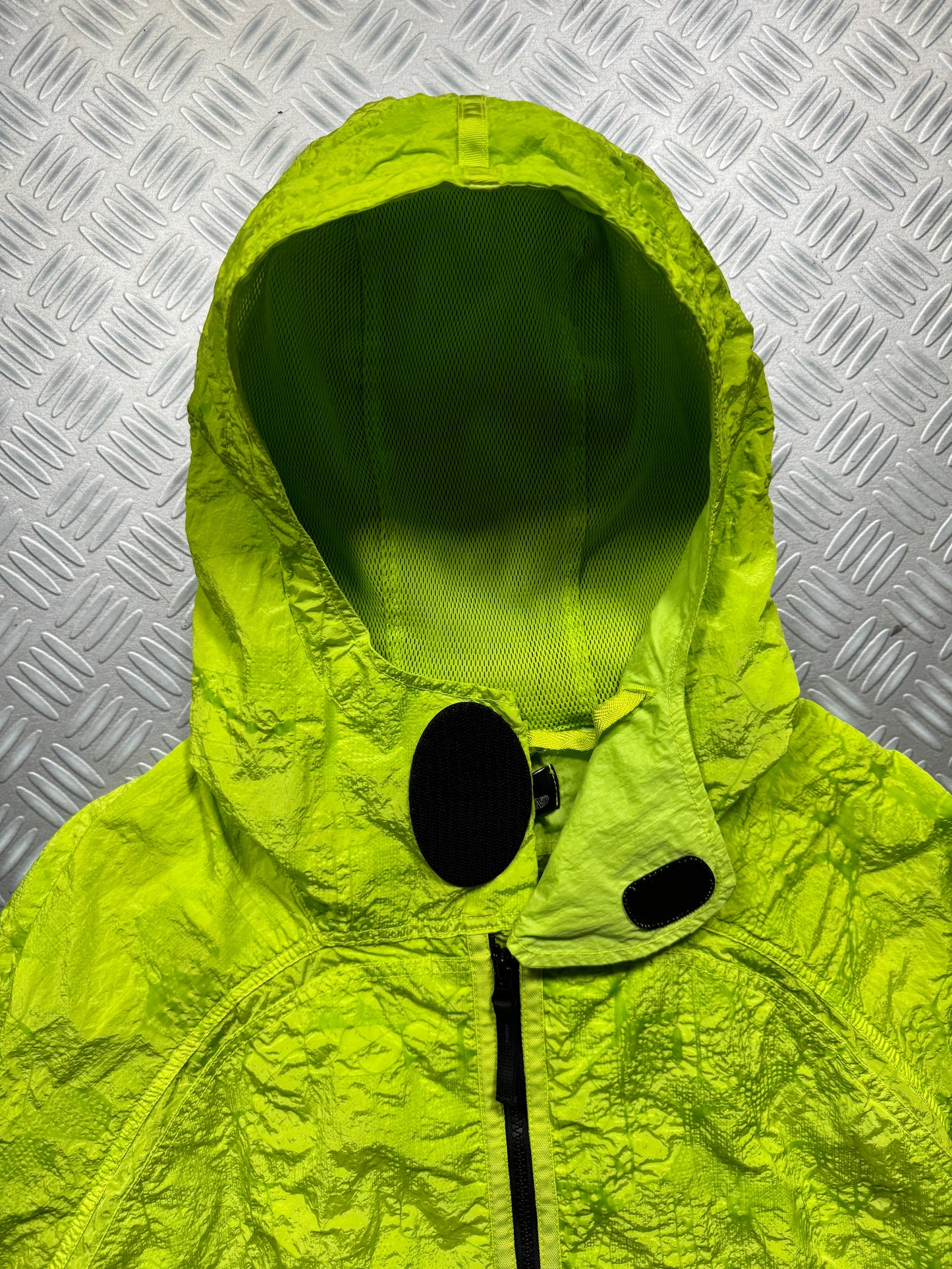 SS22' Stone Island Shadow Project Green Waffle Print Econyl Nylon Metal Jacket - Medium / Large