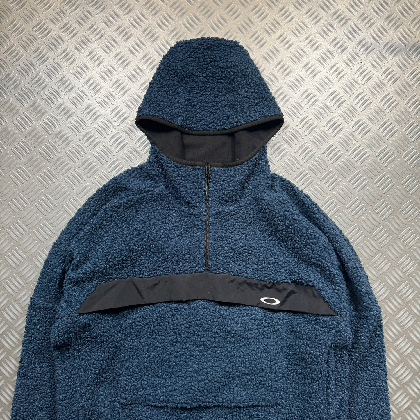 Early 2000's Oakley Petrol Blue Fleece Hoodie - Extra Large