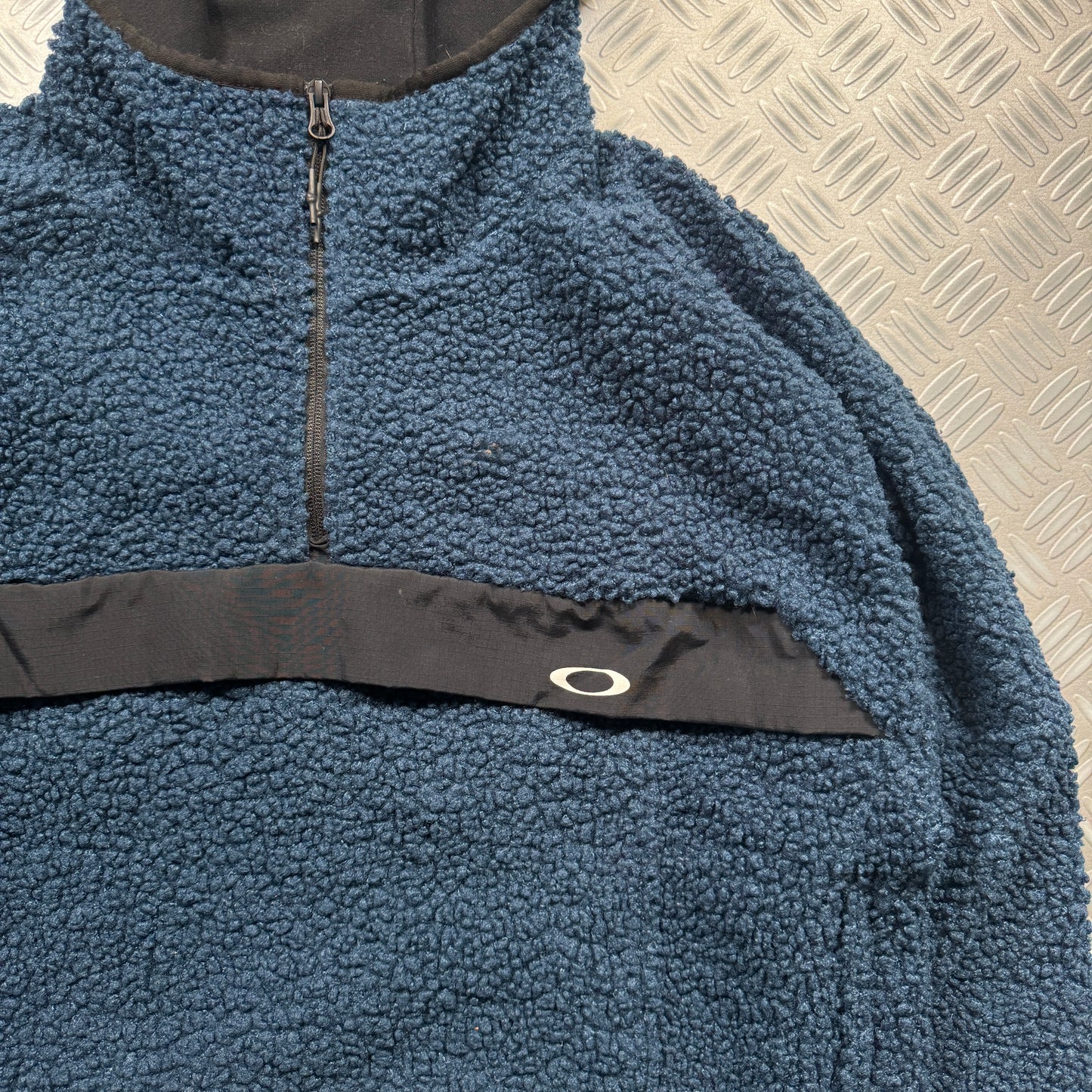 Early 2000's Oakley Petrol Blue Fleece Hoodie - Extra Large