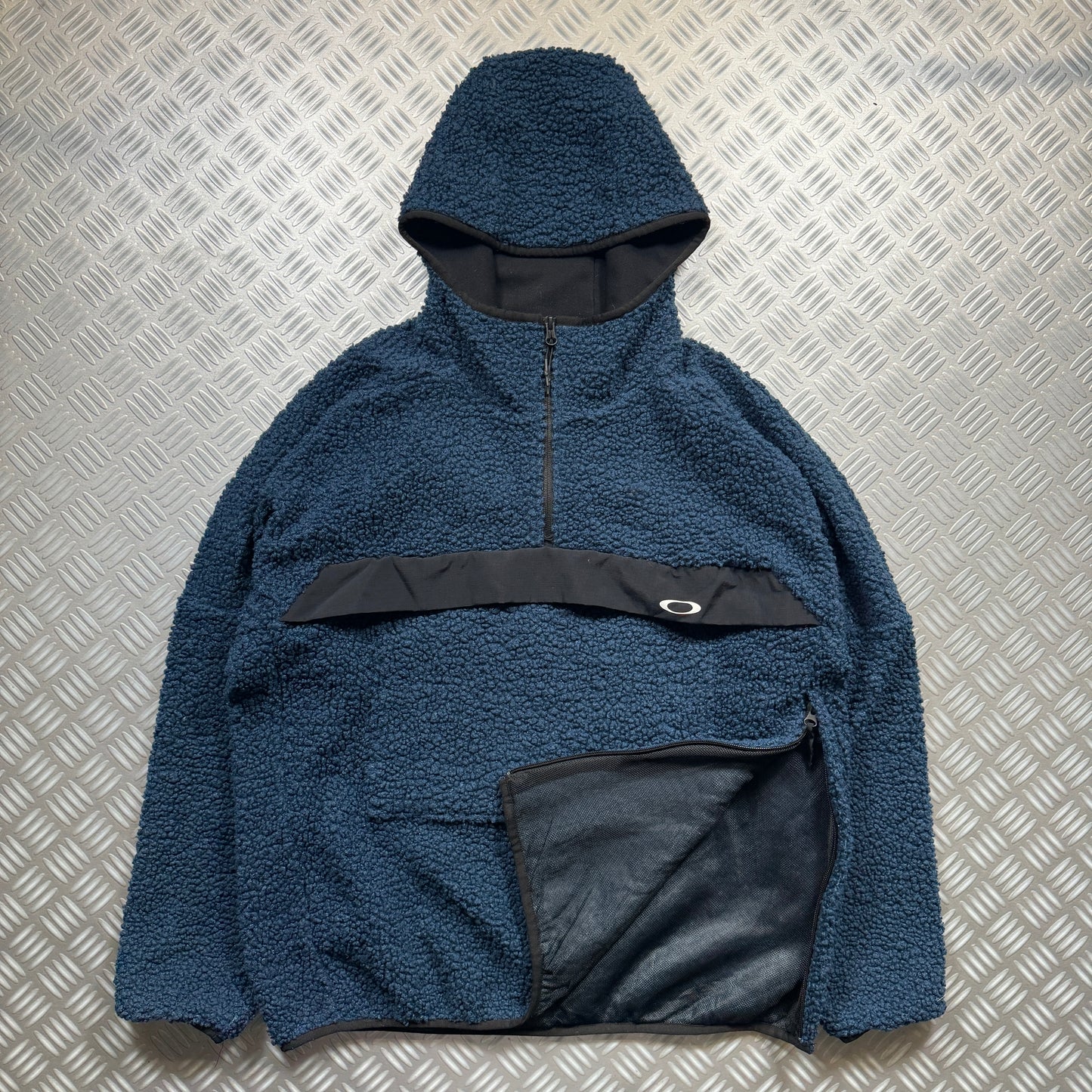 Early 2000's Oakley Petrol Blue Fleece Hoodie - Extra Large